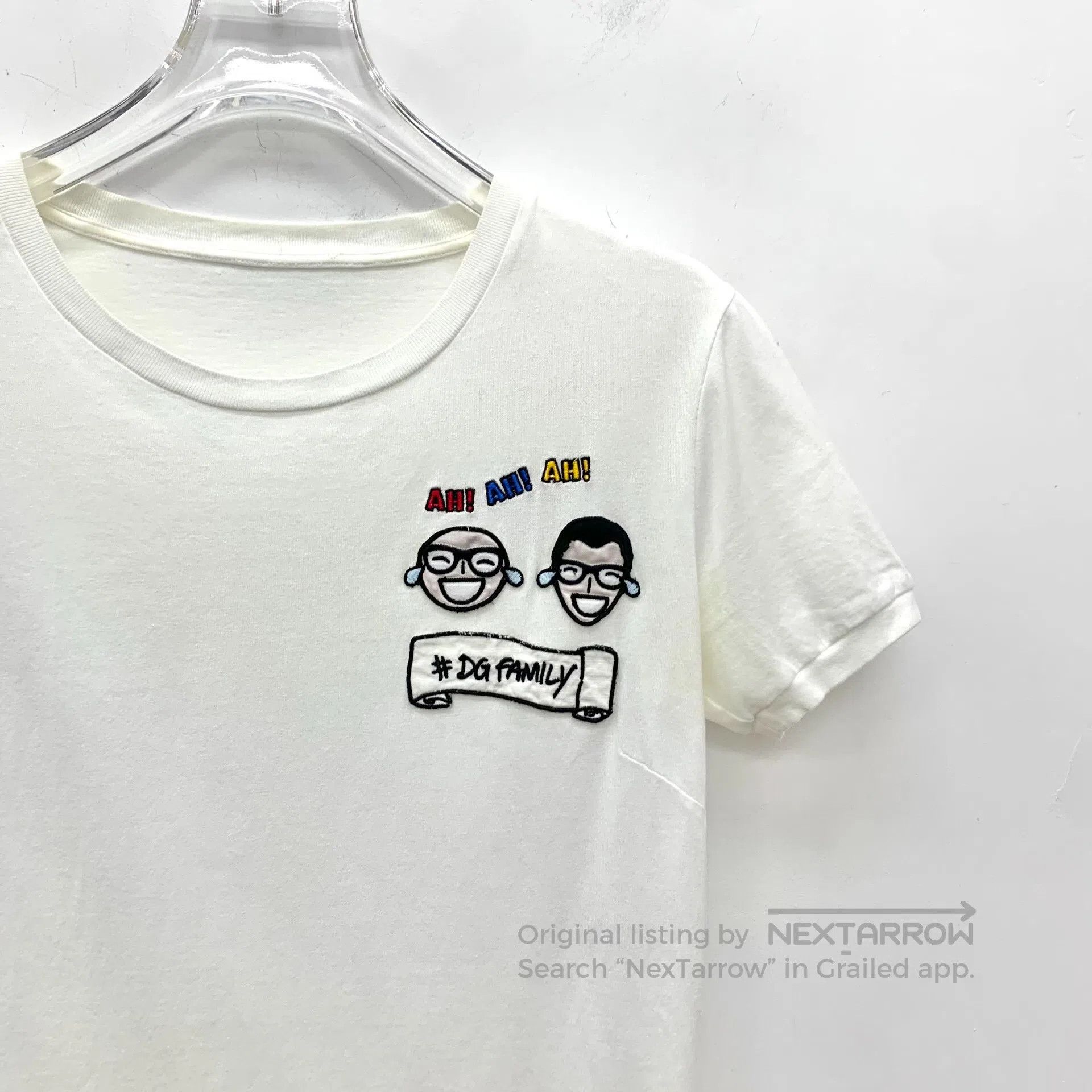 Dolce & Gabbana Dolce Gabbana White Logo Cotton Linen Short Sleeve T-Shirt Size US S / EU 44-46 / 1 - 3 Thumbnail
