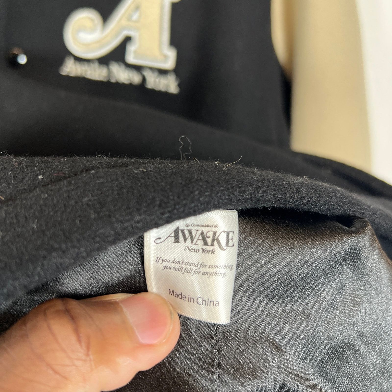 Awake NY Awake NY Black Crown Paneled Varsity Jacket Size L Size US L / EU 52-54 / 3 - 5 Thumbnail
