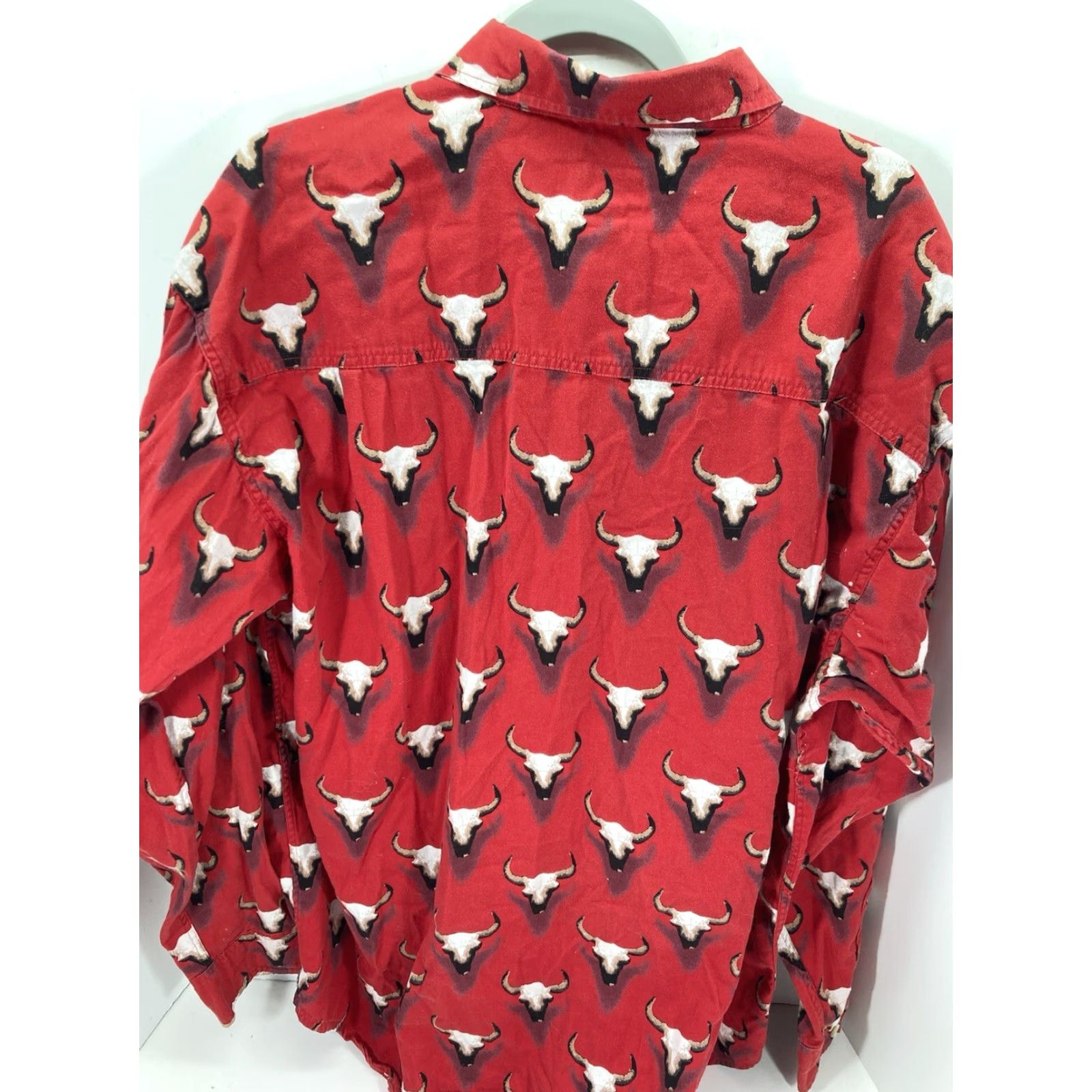 Vintage VINTAGE Barn Fly Western Shirt Men Large Red AOP Seer Cow Head Long Sleeve Button VTG Size US L / EU 52-54 / 3 - 6 Thumbnail