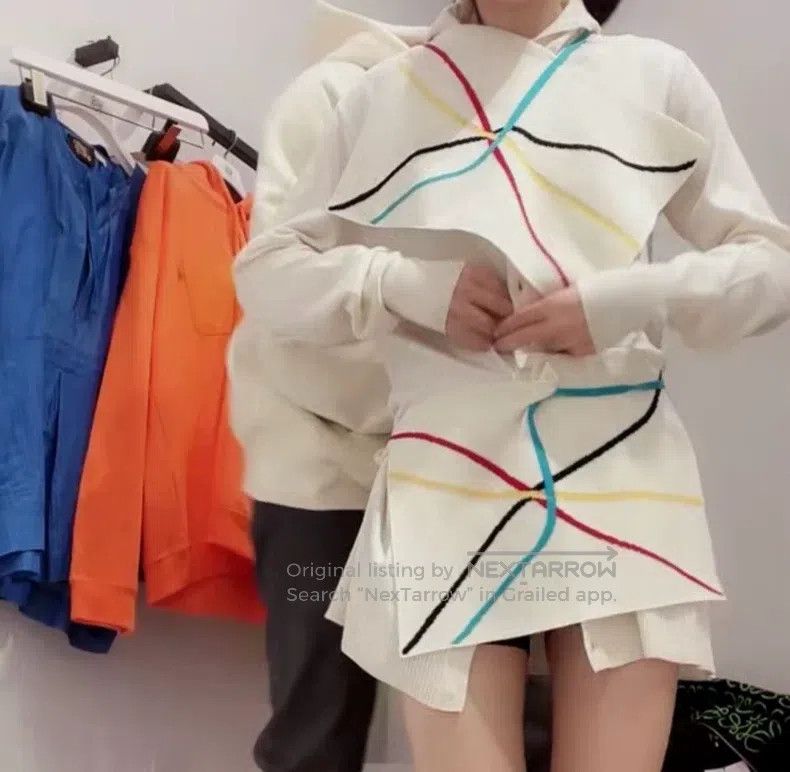 Loewe Loewe Milk White Silk Wool Design Open Cardigan Size XS / US 0-2 / IT 36-38 - 6 Thumbnail