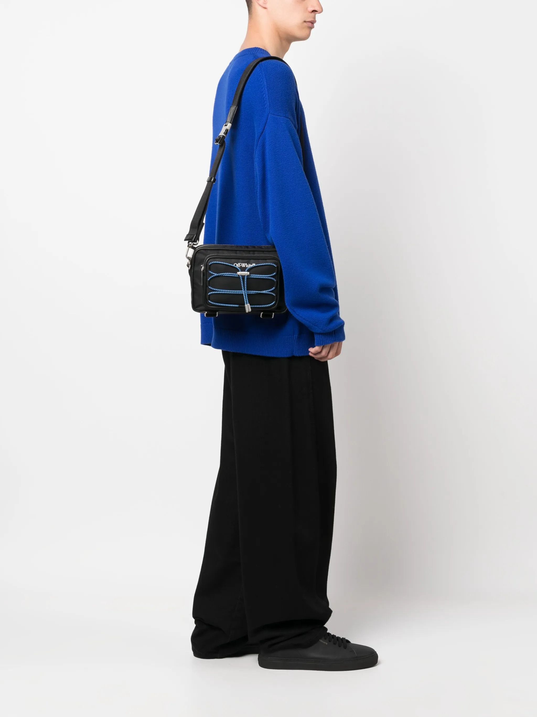 Off-White o1y0225 Size : OS / Logo Belt Bag in Black/Blue Size ONE SIZE - 5 Thumbnail