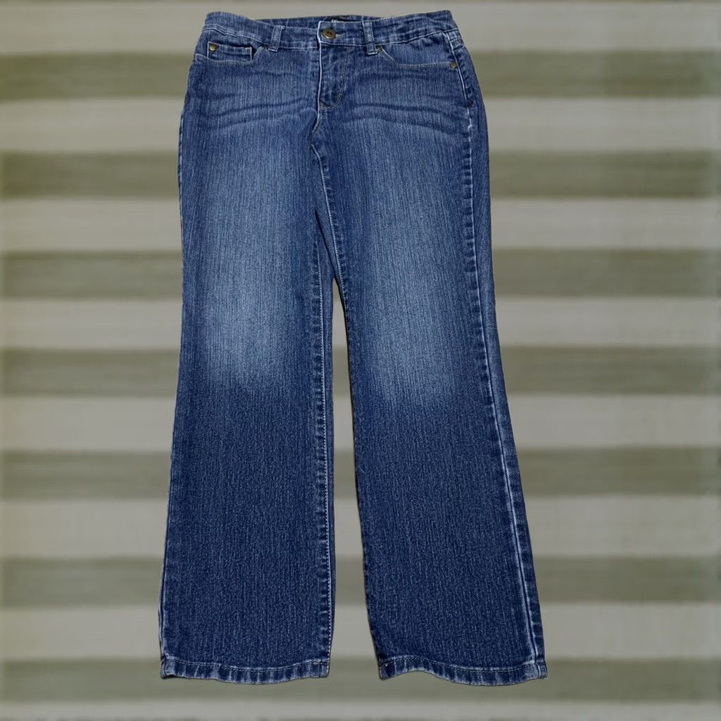 Denime Relativity Jeans Womens 8P Straight Medium Wash Denim Blue 30 x 26 Mid Regular - Jeans Size 30" / US 8 / IT 44 - 1 Thumbnail