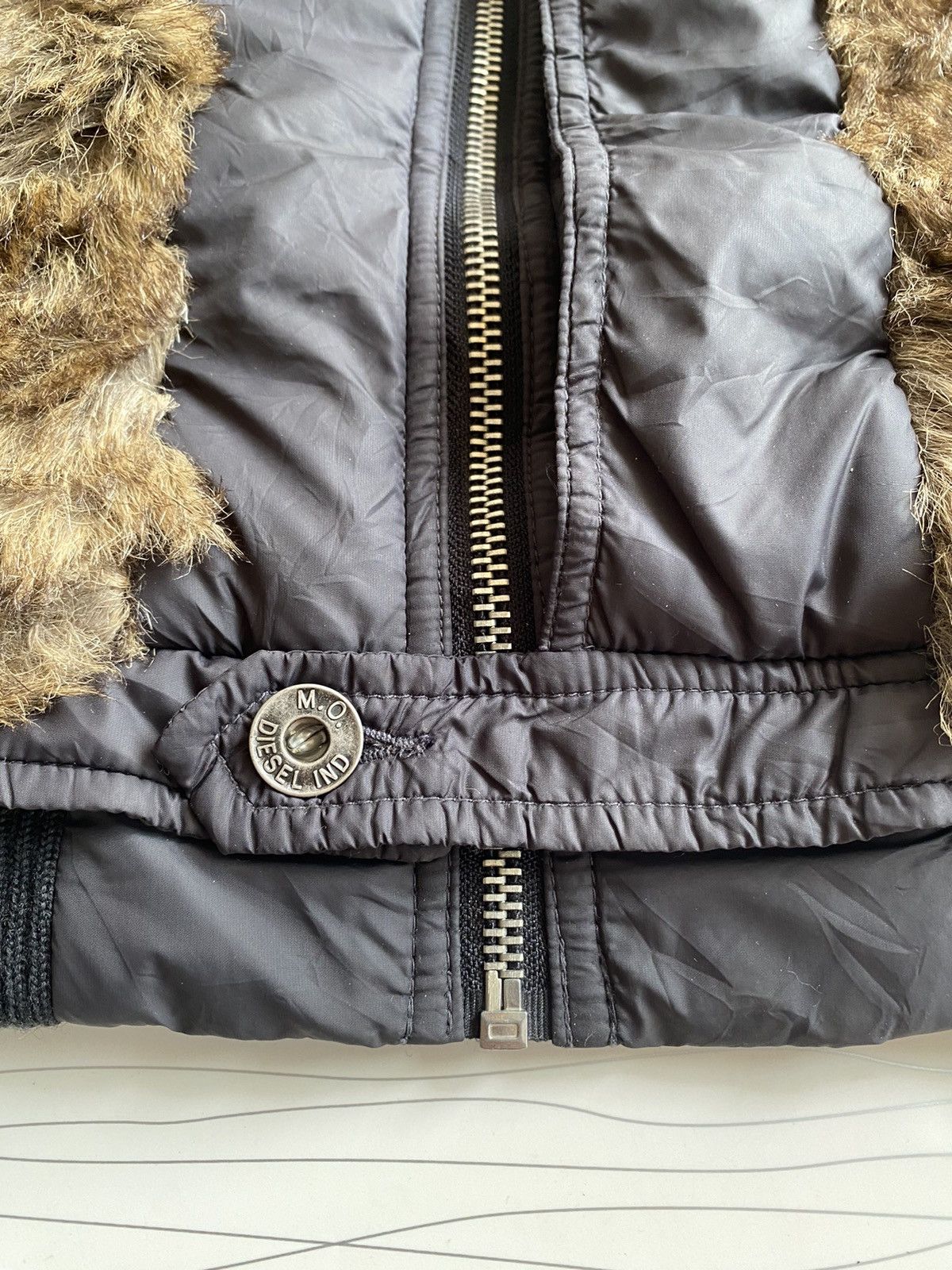 Diesel × Le Grande Bleu (L.G.B.) 2000s DIESEL FAUX FUR BOMBER Y2K JACKET Size US XXS / EU 40 - 6 Thumbnail