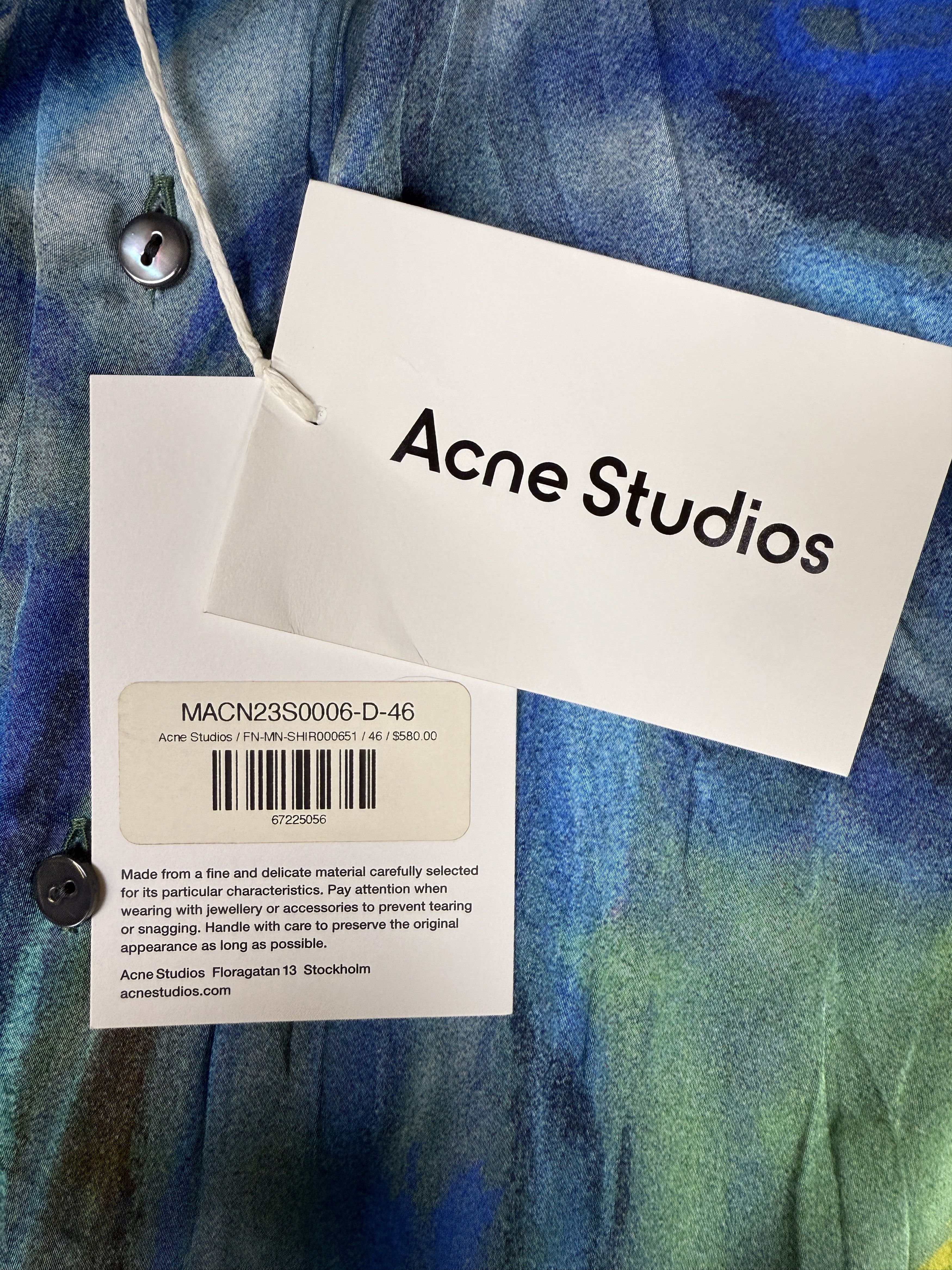 Acne Studios $580 Acne Studios Sandroki Printed Crinkled Viscose Shirt Size US S / EU 44-46 / 1 - 9 Thumbnail