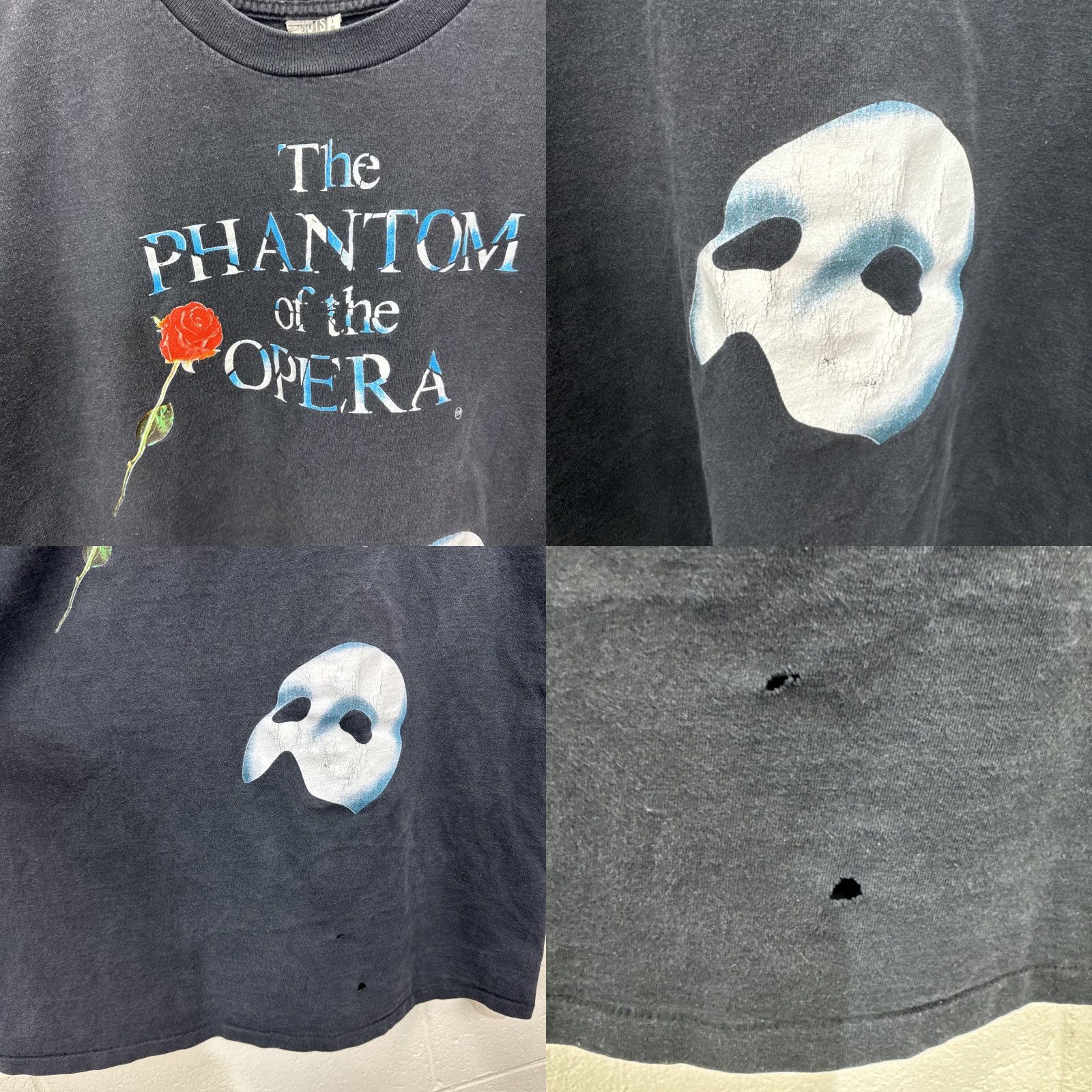 Roots VINTAGE The Roots The Phantom Of The Opera T-Shirt Black Mens Large Musical Mask 90s Opera Movie Retro Size US L / EU 52-54 / 3 - 8 Thumbnail