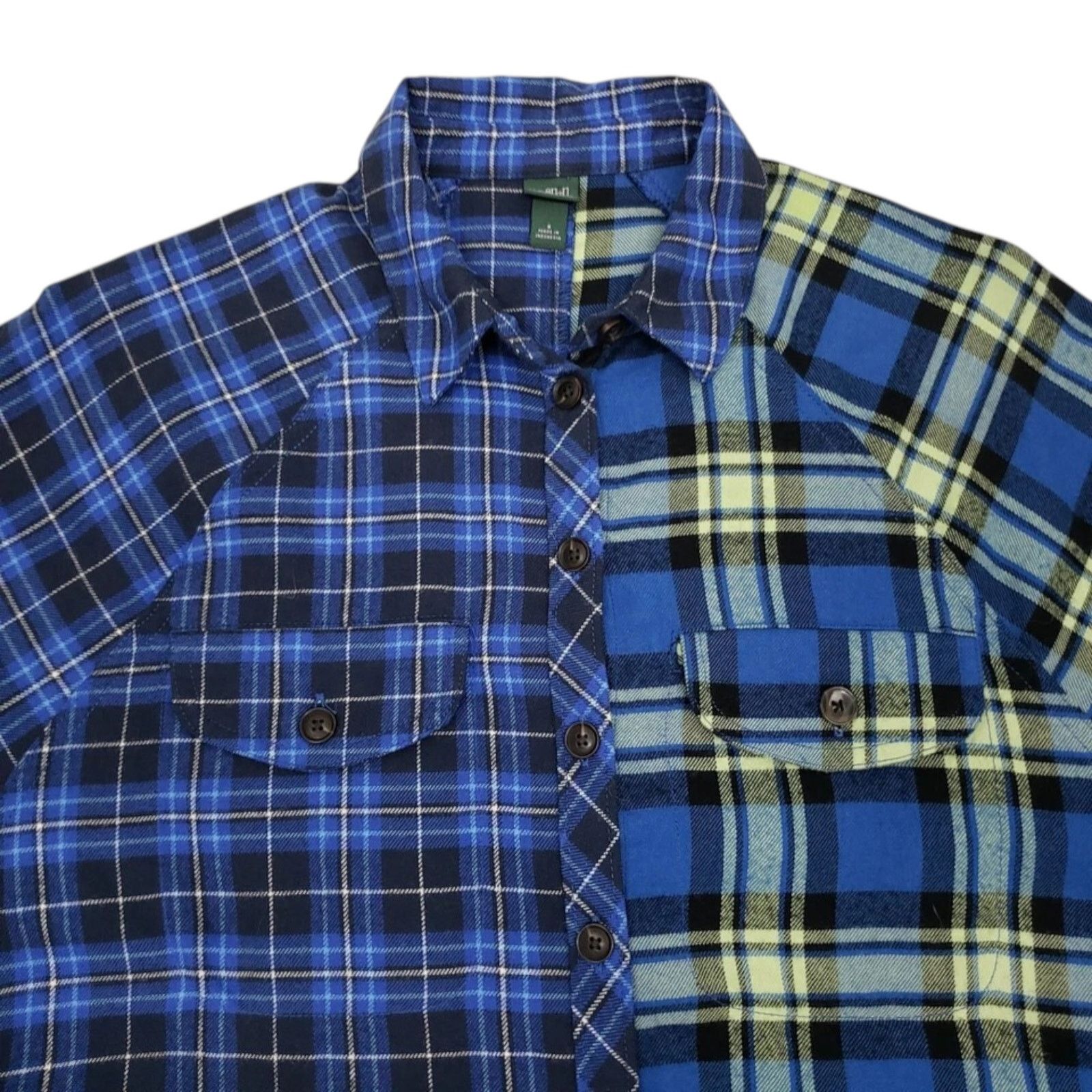 Other Wild Fable Flannel Oversized Boyfriend Shirt Spliced Plaid S Size S / US 4 / IT 40 - 6 Thumbnail