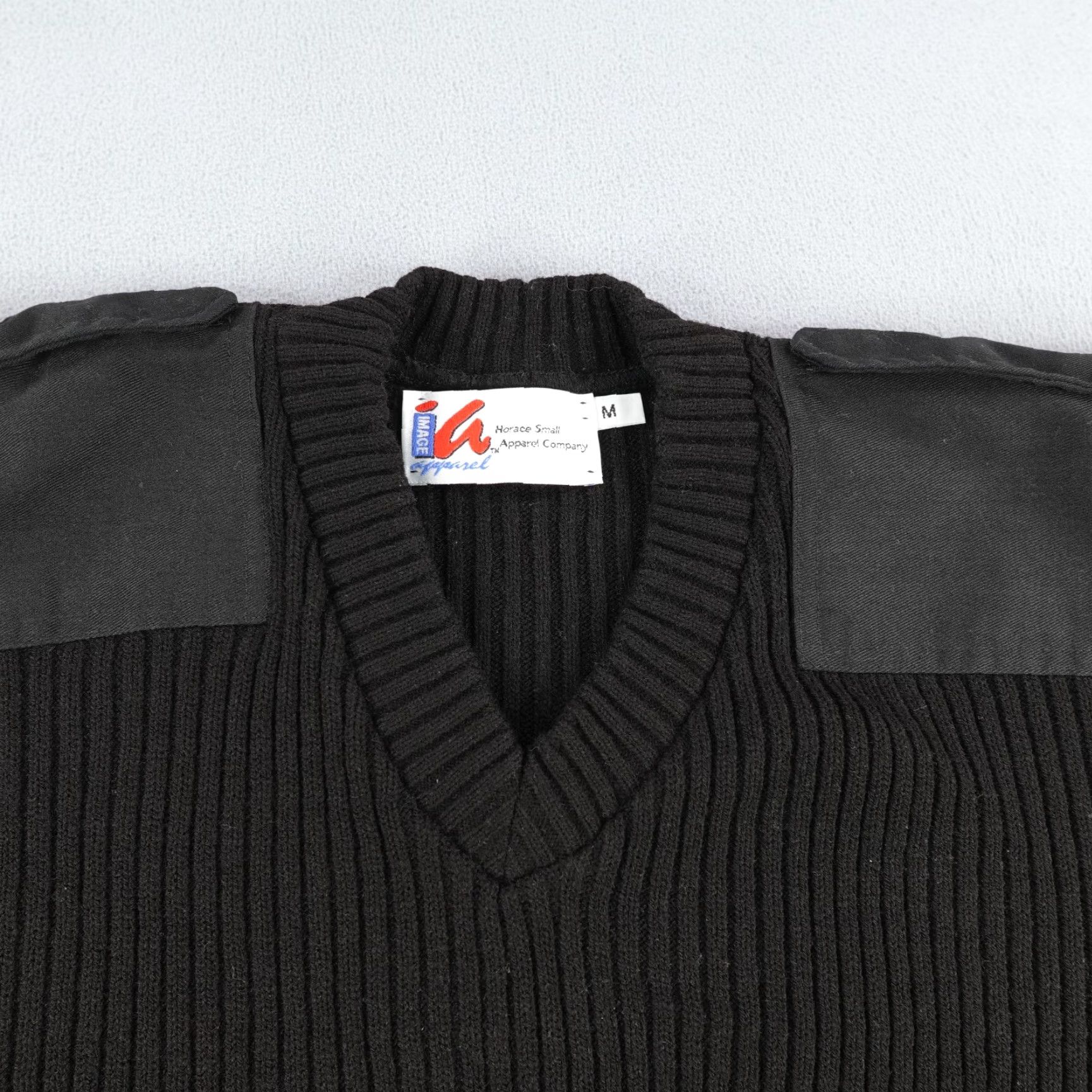 Vintage VINTAGE Horace Small Sweater Mens Medium Black Pullover V-Neck Tight-Knit Outdoor Size US M / EU 48-50 / 2 - 2 Thumbnail