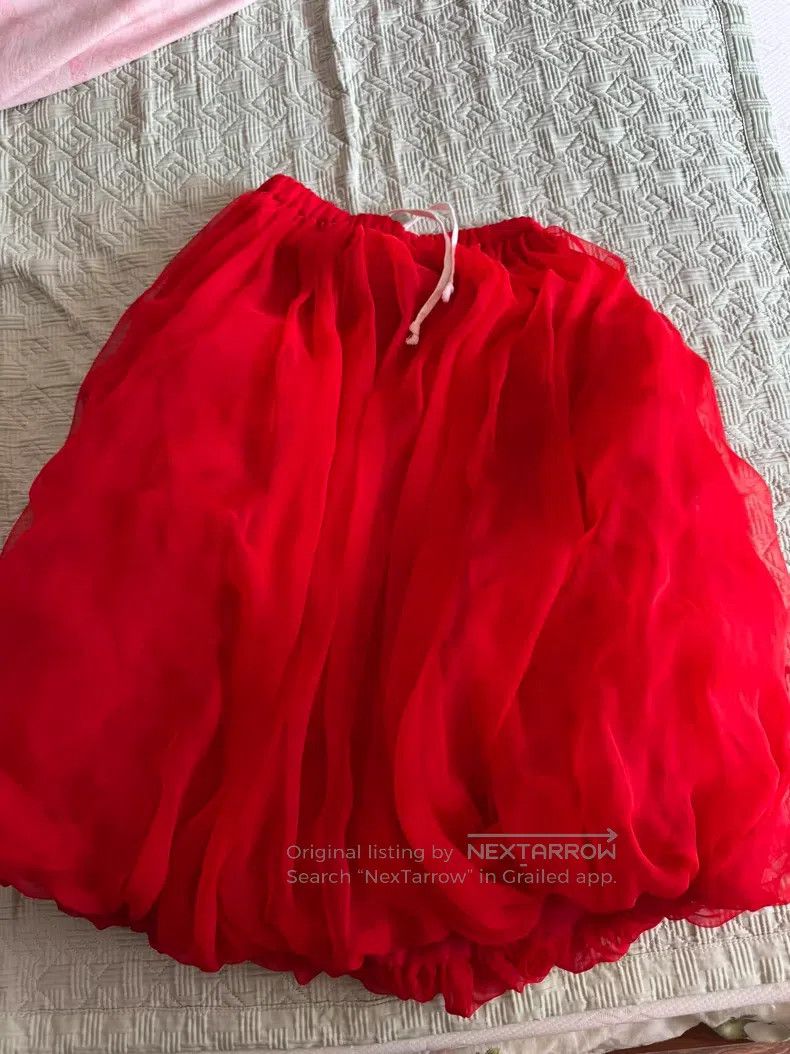 Comme des Garcons Comme Des Garcons size S Balloon skirt poufy skirt red hal Size 23" - 2 Thumbnail