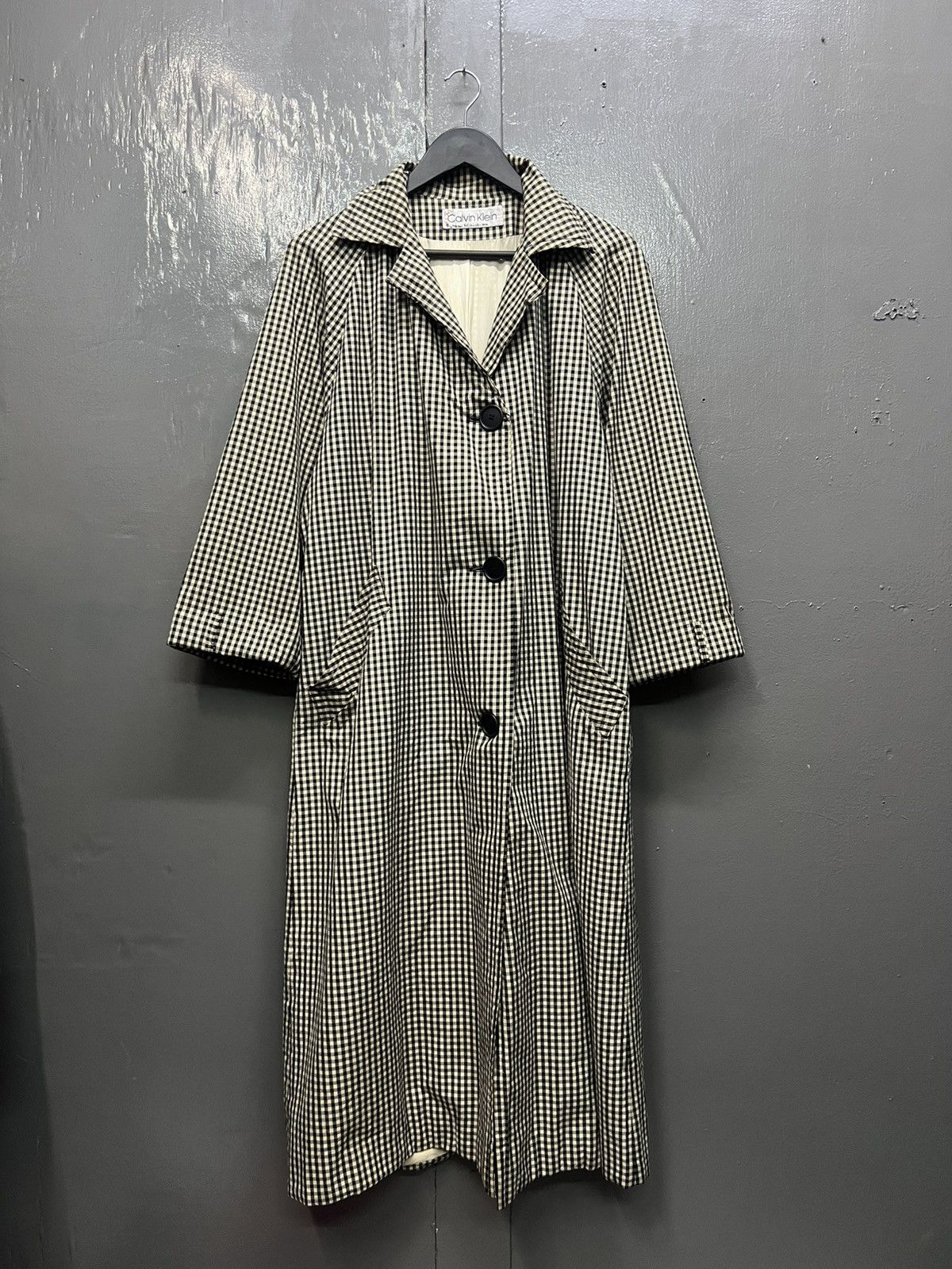 Calvin Klein Calvin Klein Plaid Long Coat Size S / US 4 / IT 40 - 1 Thumbnail