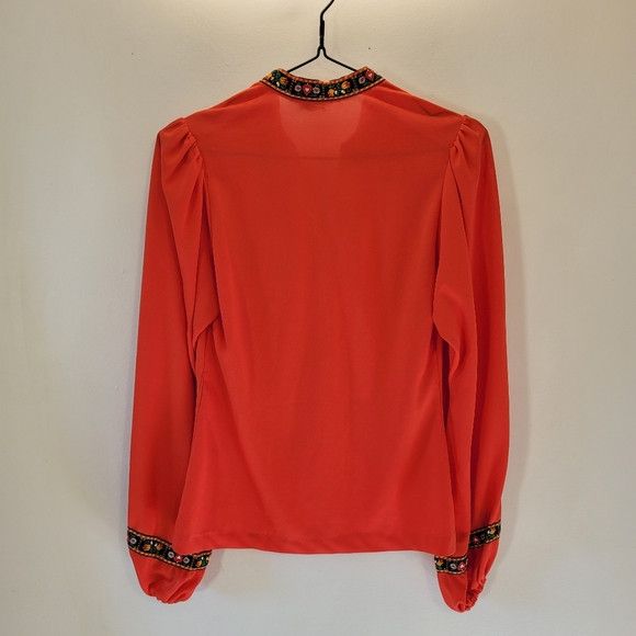 Vintage Vintage Irving Nadler puffy sleeve orange blouse 70s - S Size S / US 4 / IT 40 - 5 Thumbnail