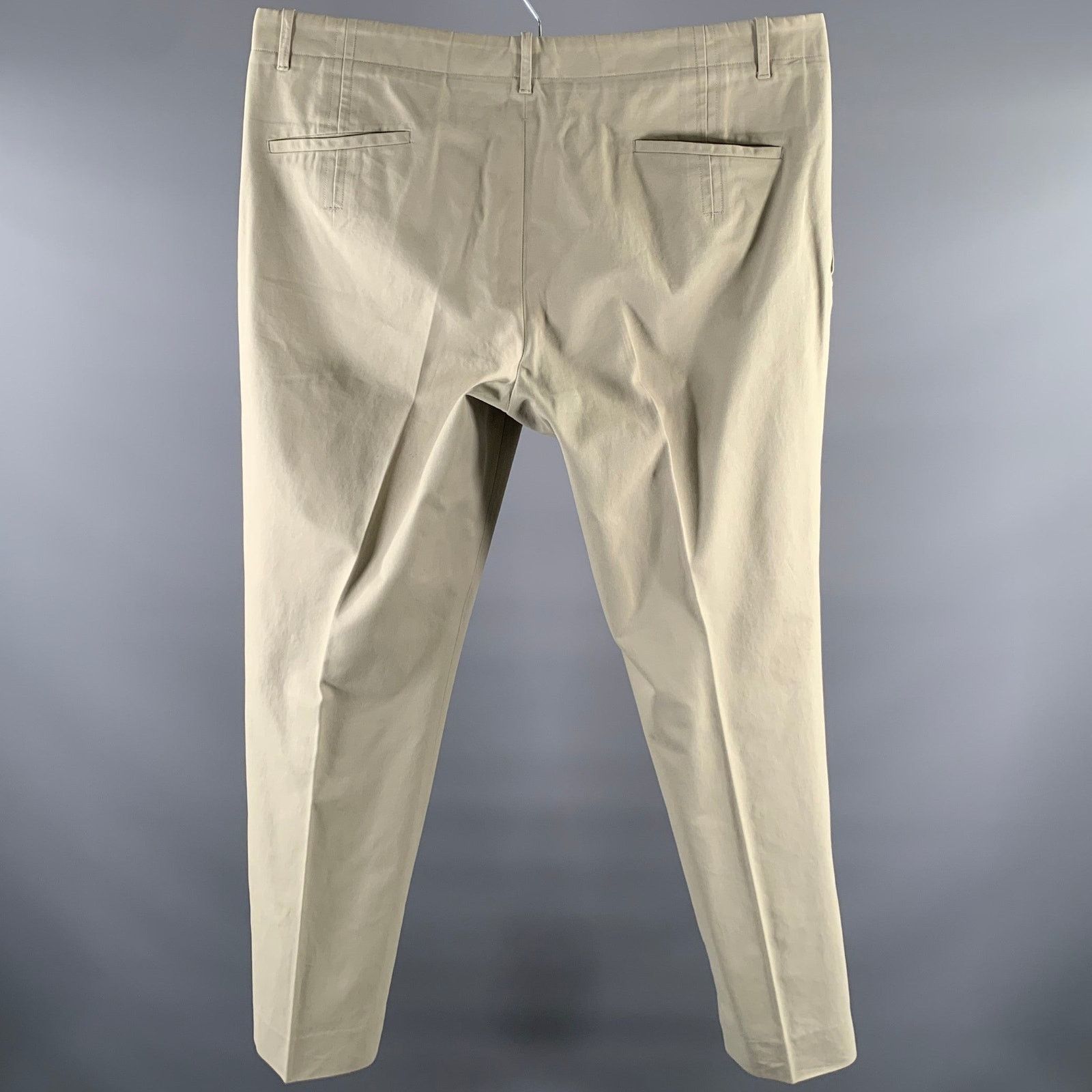 Jil Sander JIL SANDER Size 38 Khaki Cotton Flat Front Casual Pants Size US 38 / EU 54 - 2 Thumbnail