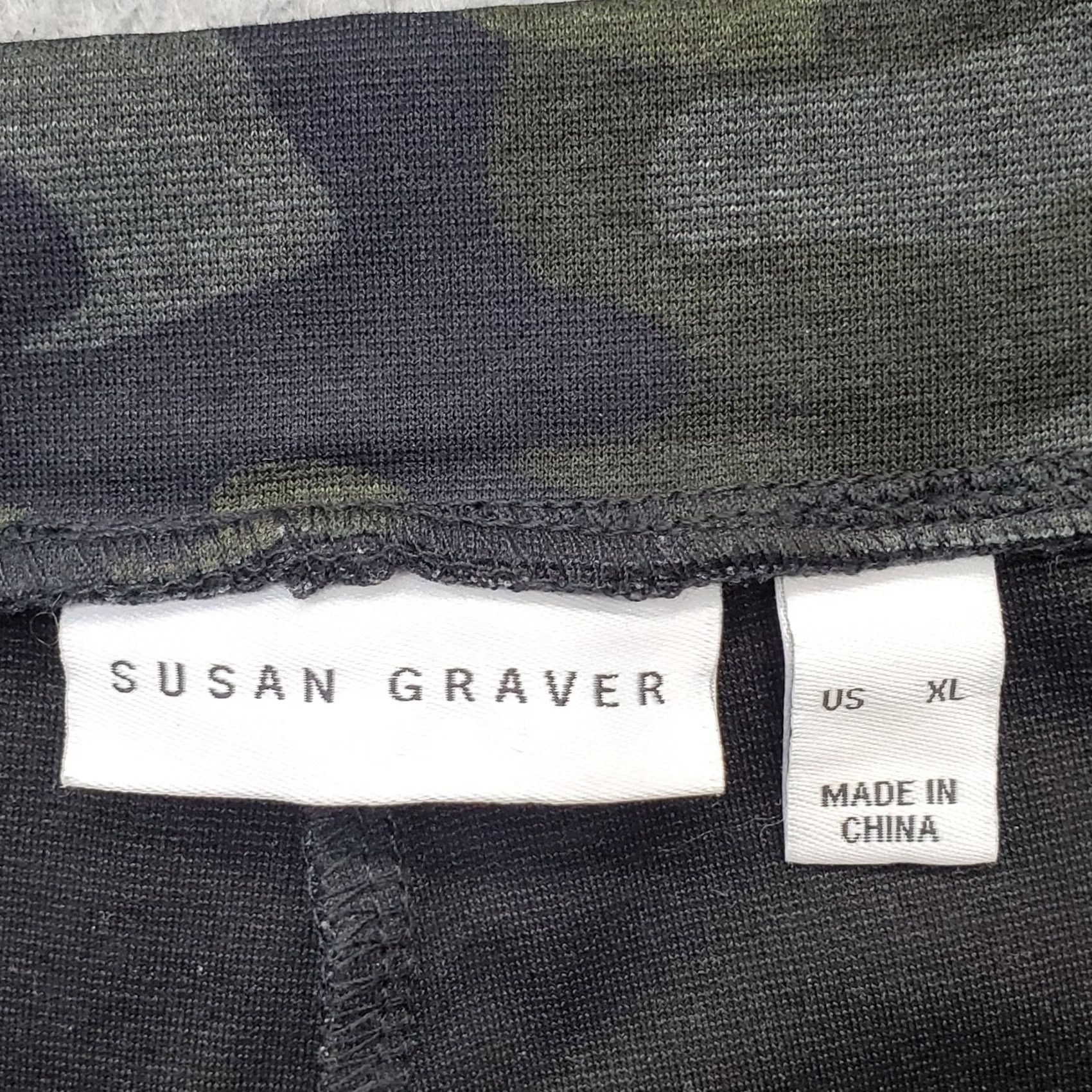 Vintage Susan Graver Pants Womens XL Multi Camouflage Ankle Button Straight Leg Pull On Size 40" / US 18 - 7 Thumbnail