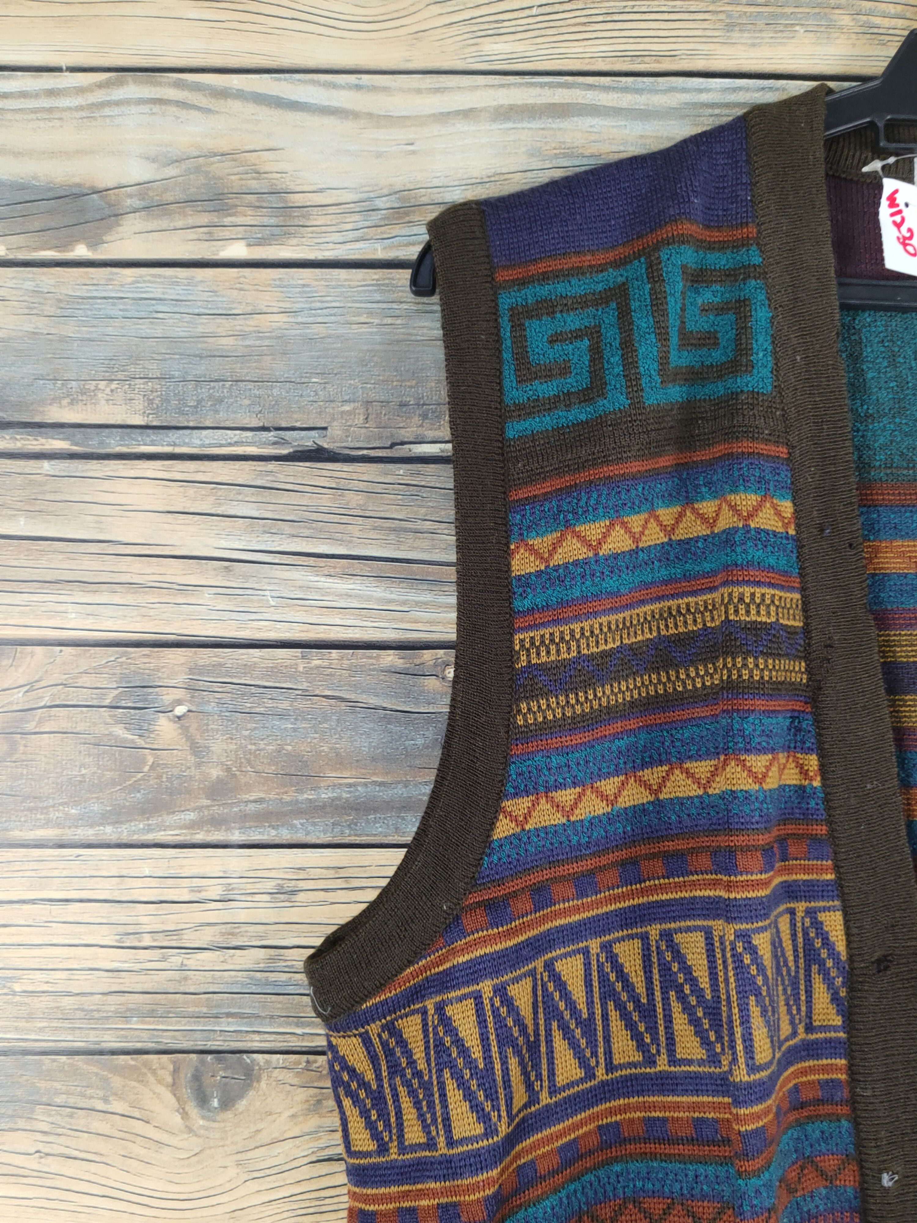 Homespun Knitwear Cotedazur Dark Brown Vest knitwear #W1230 Size US M / EU 48-50 / 2 - 5 Thumbnail