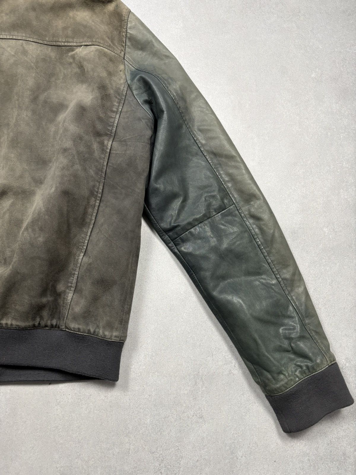 Hackett Hackett London Two-Tone Goat & Lamb Leather Bomber Jacket L Size US L / EU 52-54 / 3 - 11 Thumbnail