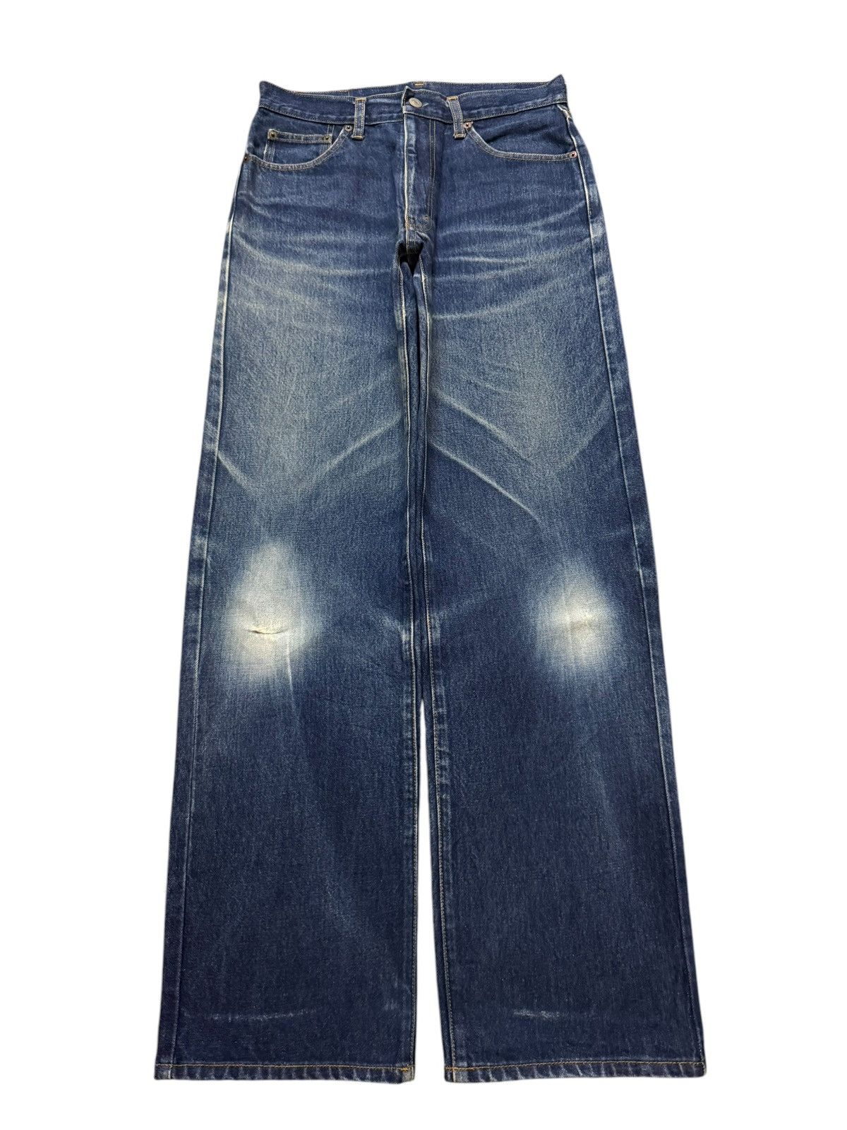 Sugar Cane Vintage 90s Japanese Brand Faded Wash Whisker Wide Leg Jeans Size US 30 / EU 46 - 1 Thumbnail
