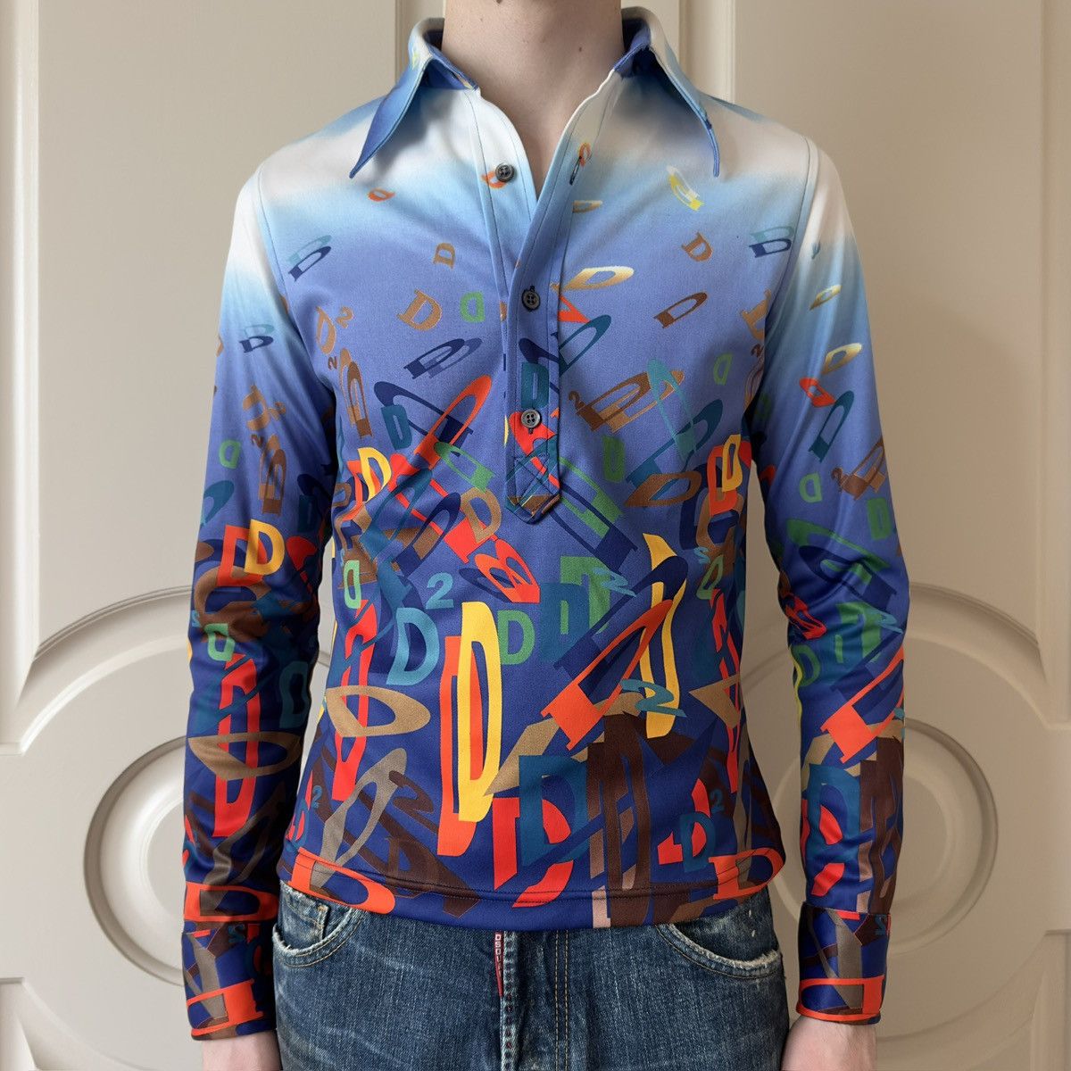 Dsquared2 Dsquared2 S/S 1997 Early Web Design Printed Button-Up Shirt Size US S / EU 44-46 / 1 - 1 Thumbnail