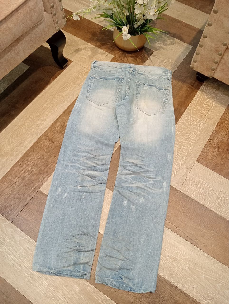 semanticdesign SEMANTIC DESIGN JAPAN LIGHT BLUE DISTRESSED DENIM PANTS Size US 32 / EU 48 - 8 Thumbnail