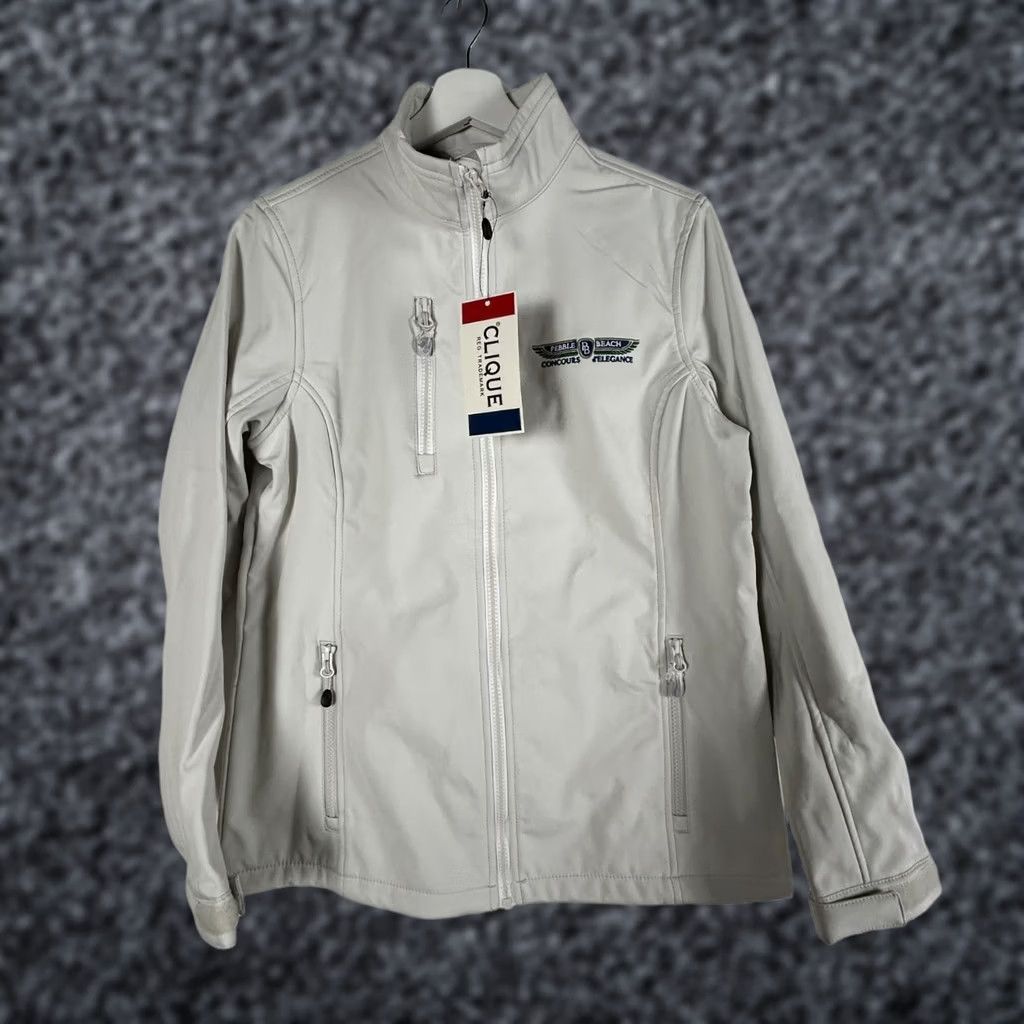Vintage Pebble Beach Clique Womens Telemark Concourse d'Elegance Softshell Jacket Medium Gray Full-Zip Size M / US 6-8 / IT 42-44 - 1 Thumbnail