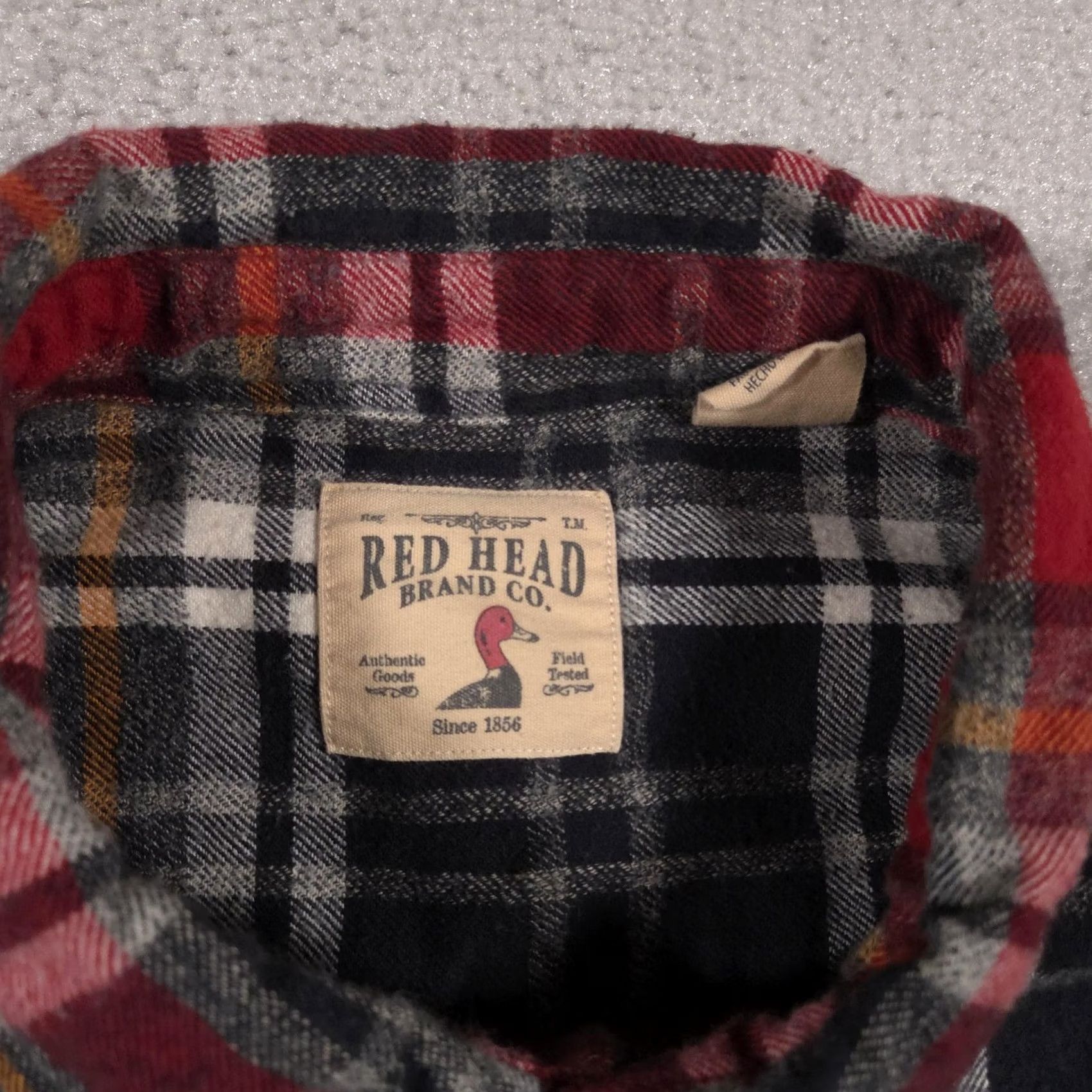 Vintage RedHead Flannel Shirt Mens 2XL Plaid Button-Down Long Sleeve Red Black Gray Cotton Grid Pattern Size US XXL / EU 58 / 5 - 5 Thumbnail