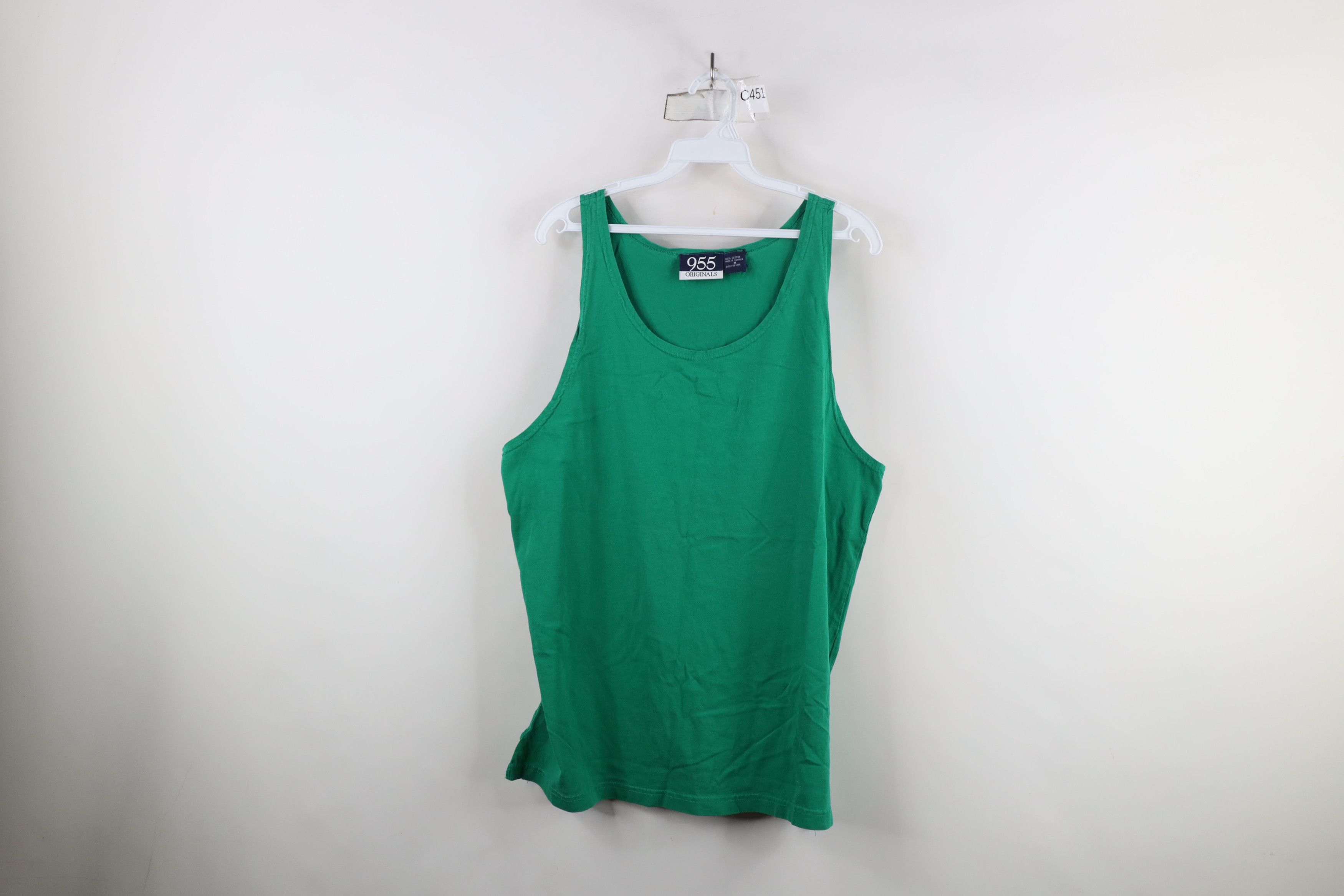 Vintage Vintage 90s Streetwear Blank Tank Top T-Shirt Kelly Green Size US M / EU 48-50 / 2 - 1 Thumbnail
