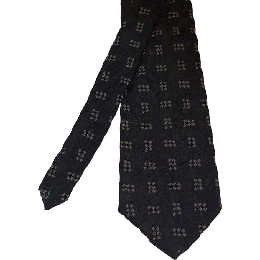 Metropolitan View Metropolitan View Silk Tie - Black - Geometric Flowers Size ONE SIZE - 2 Thumbnail