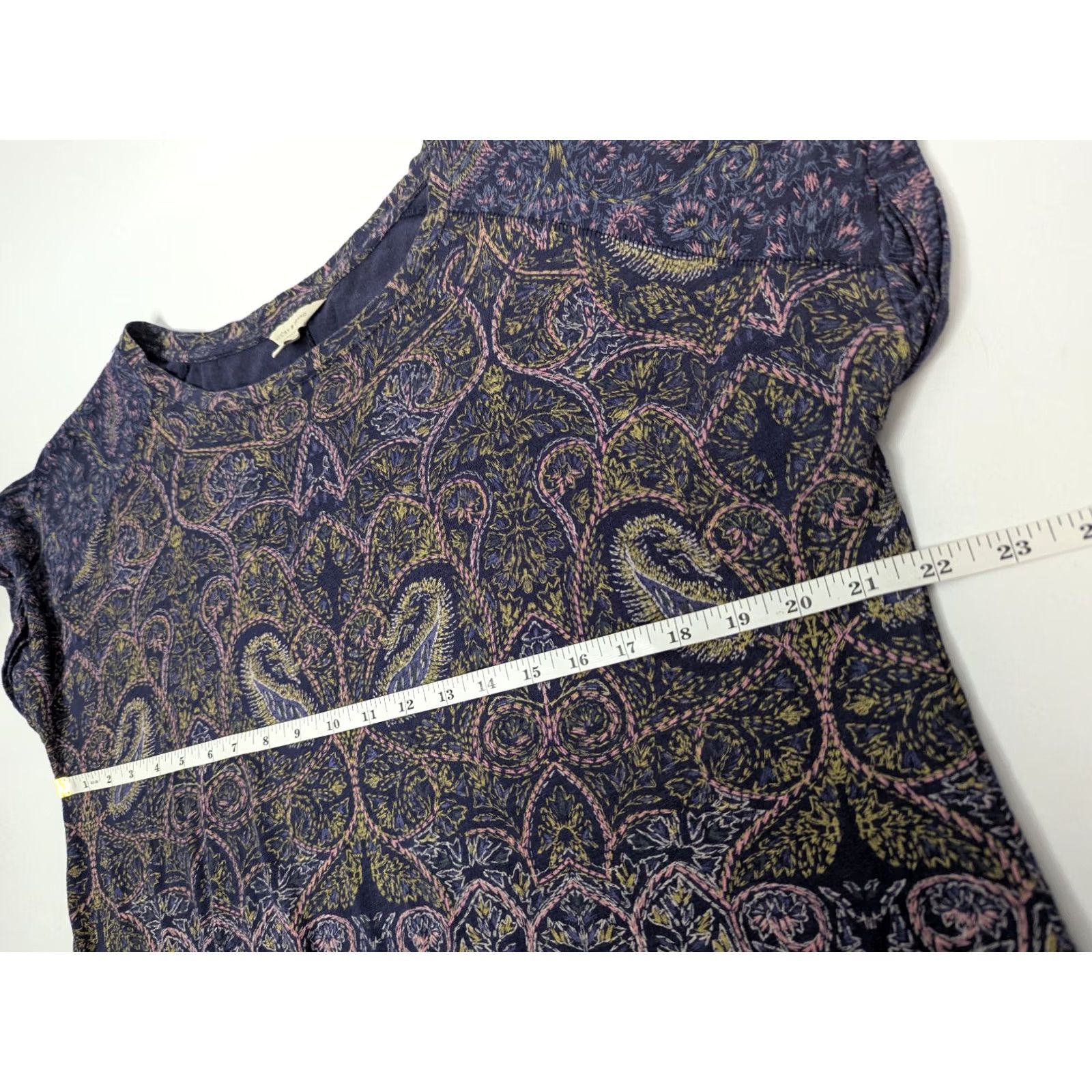 Lucky Brand Lucky Brand Shirt Womens 1X Blue Paisley Short Sleeve Tee Boho Casual Size XL / US 12-14 / IT 48-50 - 5 Thumbnail
