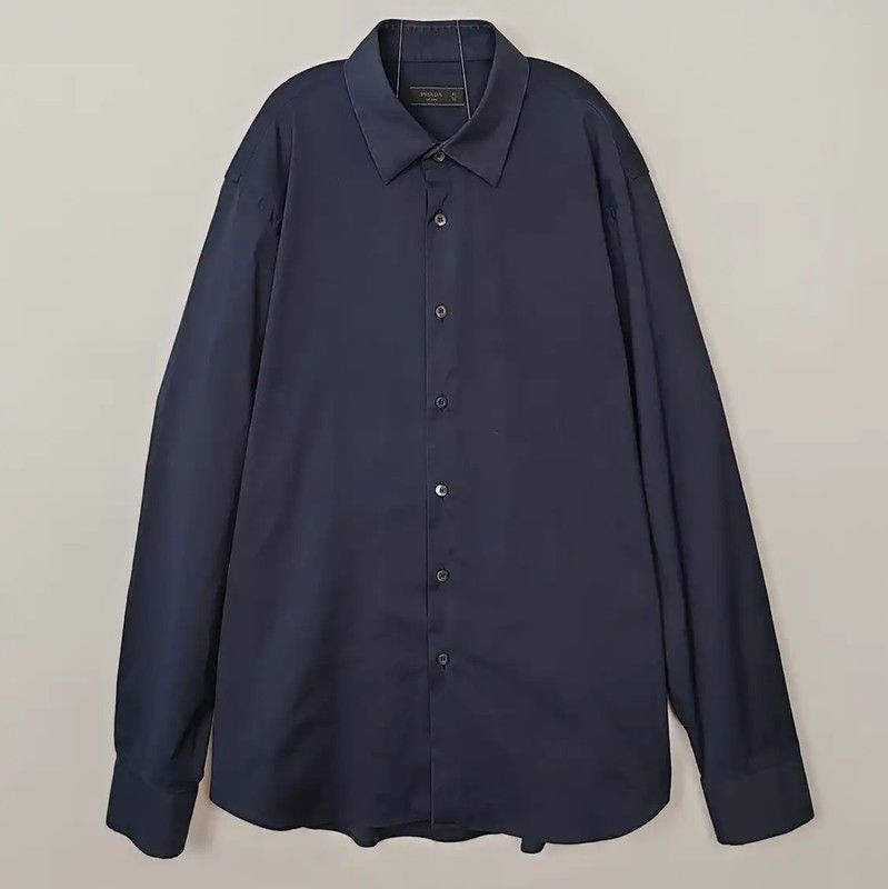 Prada Prada Navy Cotton Men's Shirt Size US L / EU 52-54 / 3 - 1 Thumbnail