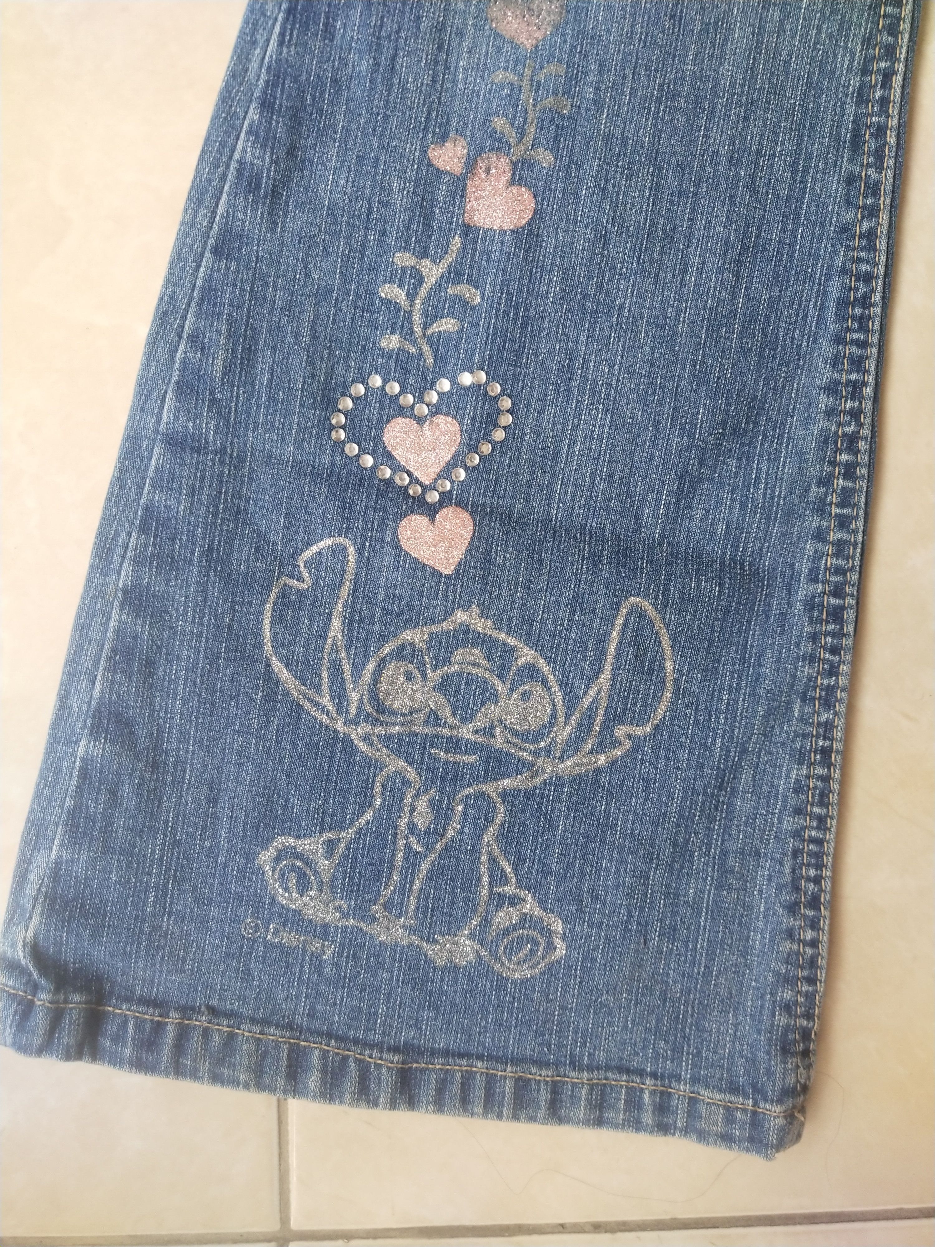 Disney Disney Stitch Flared Jeans Y2K Official Vintage Size 25" / US 0 / IT 36 - 3 Thumbnail