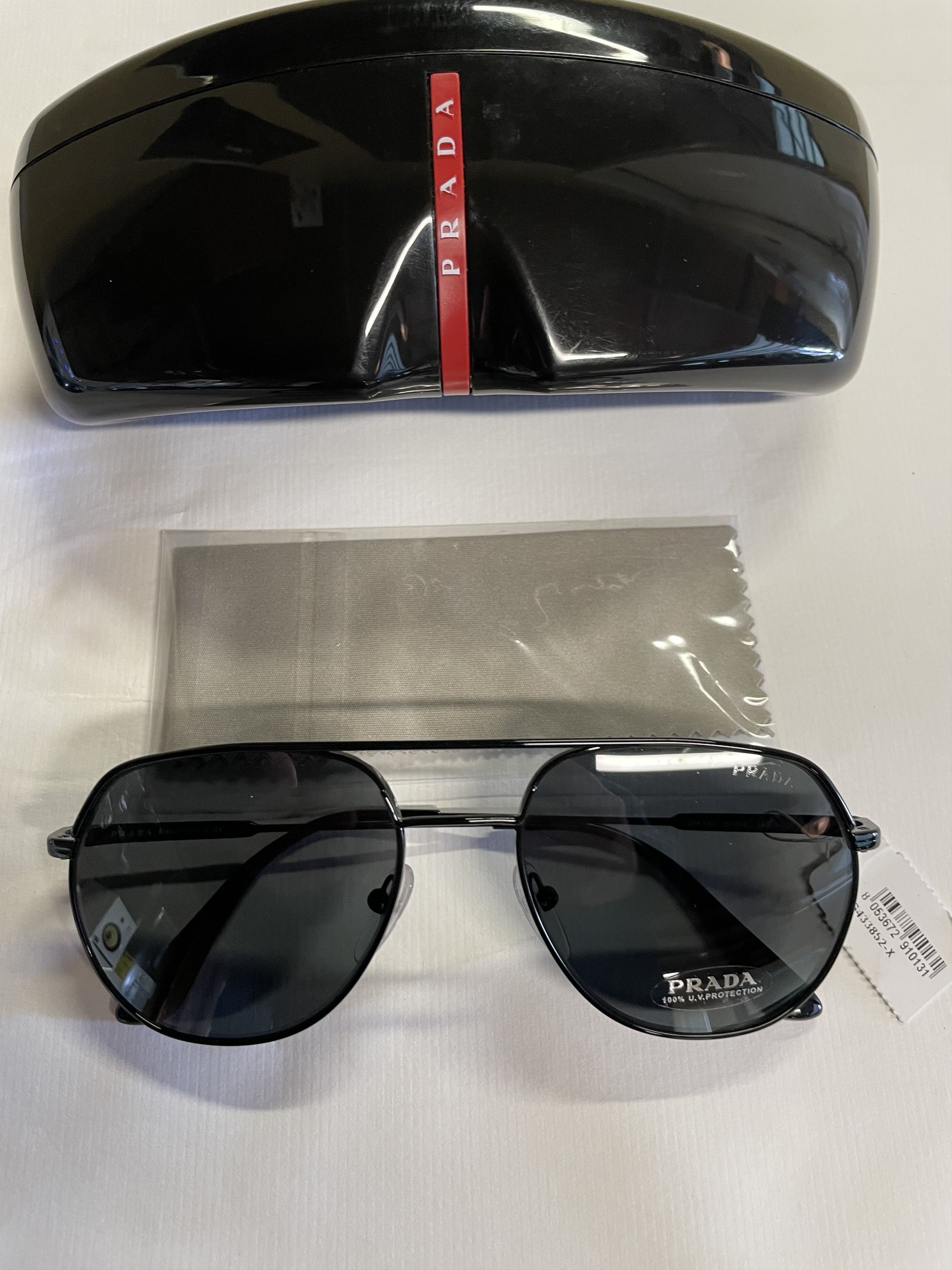 Prada Prada SPR 55U 1AB-5S0 Black/Dark Gray Lens Sunglasses Size ONE SIZE - 5 Thumbnail