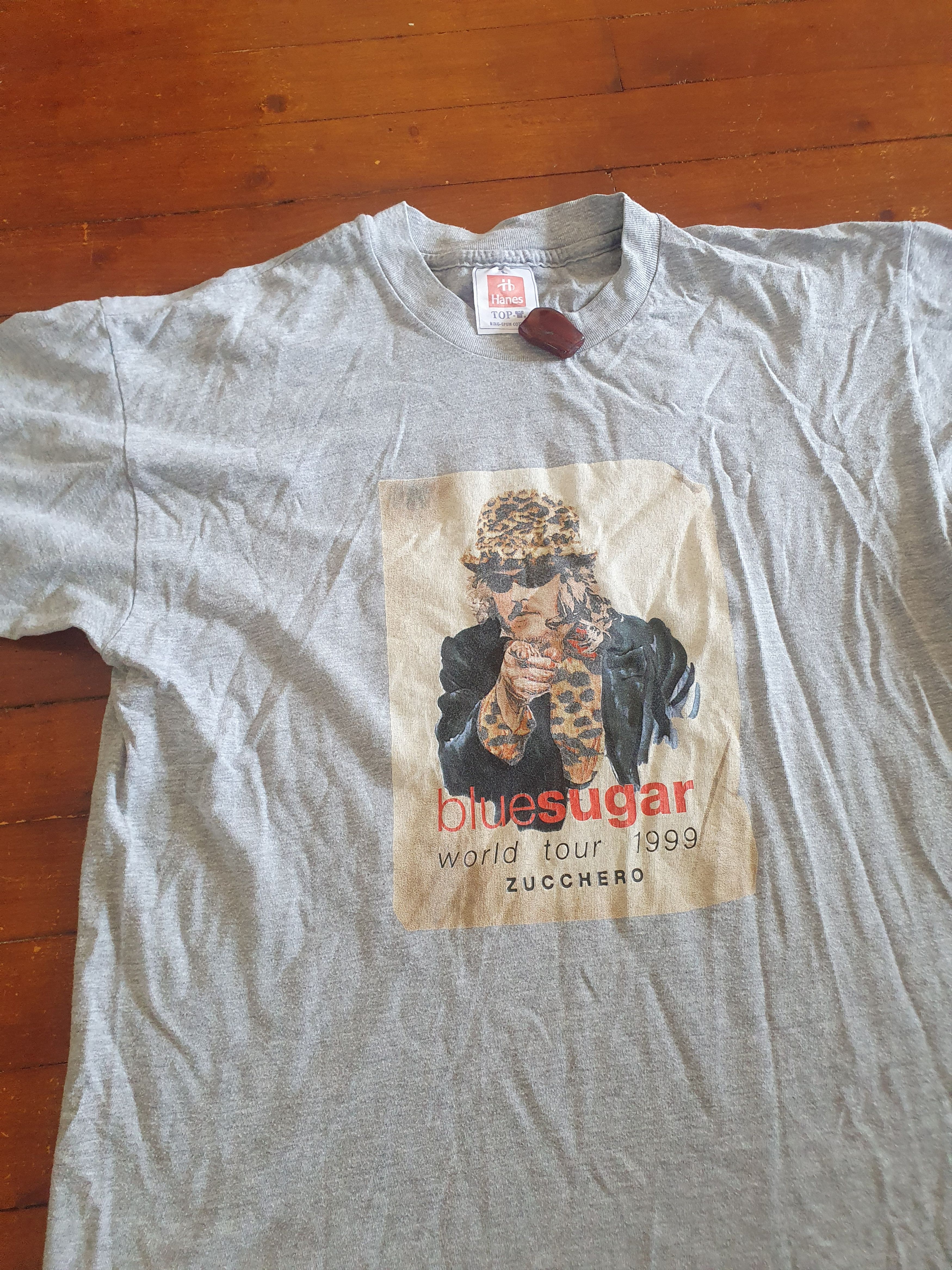 Band Tees × Hanes × Vintage Zucchero Blue Sugar Fornaciari World Tour Vtg 1999 tee sz L Size US L / EU 52-54 / 3 - 1 Thumbnail