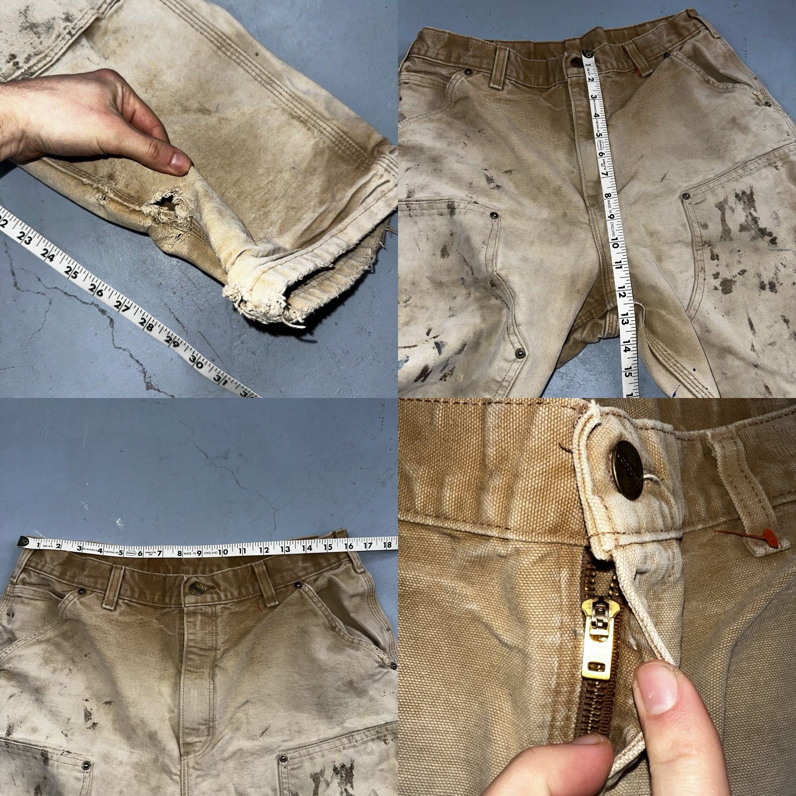 Carhartt VINTAGE Carhartt Carpenter Pants USA B01 Brown Thrashed 34x34 Act 32x32 Size US 34 / EU 50 - 8 Thumbnail