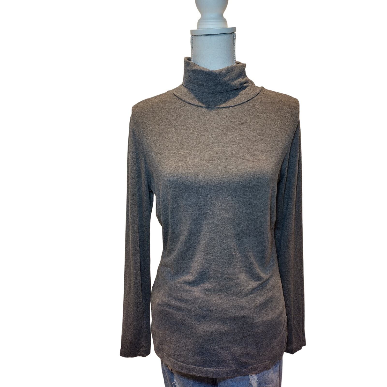 Lands' End Lands' End Turtleneck Top Long Sleeve Pullover Heather Gray Size S / US 4 / IT 40 - 1 Thumbnail