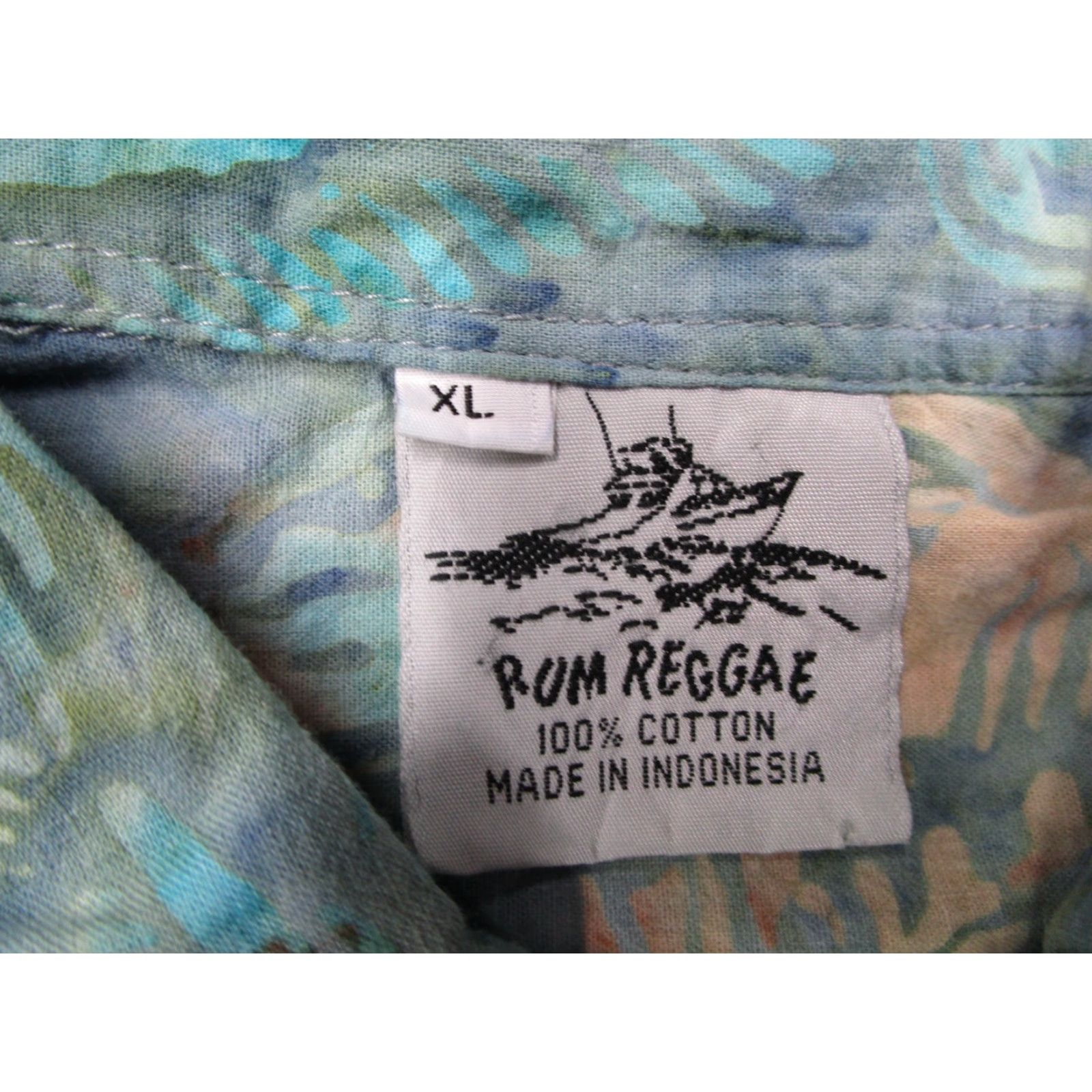 ALOHAS Rum Reggae Shirt Mens XL Blue Hawaiian Aloha Button Front Fish Tiki Size US XL / EU 56 / 4 - 3 Thumbnail