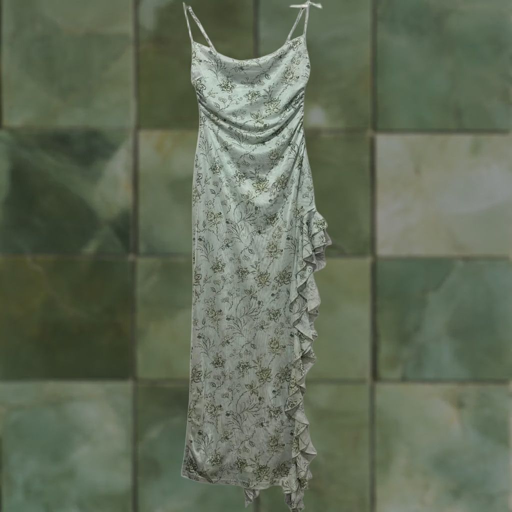 Vintage Peppermayo Maxi Dress Yellow Floral Sleeveless Strapless Ruffle NWT Size 4 Women Size S / US 4 / IT 40 - 1 Thumbnail