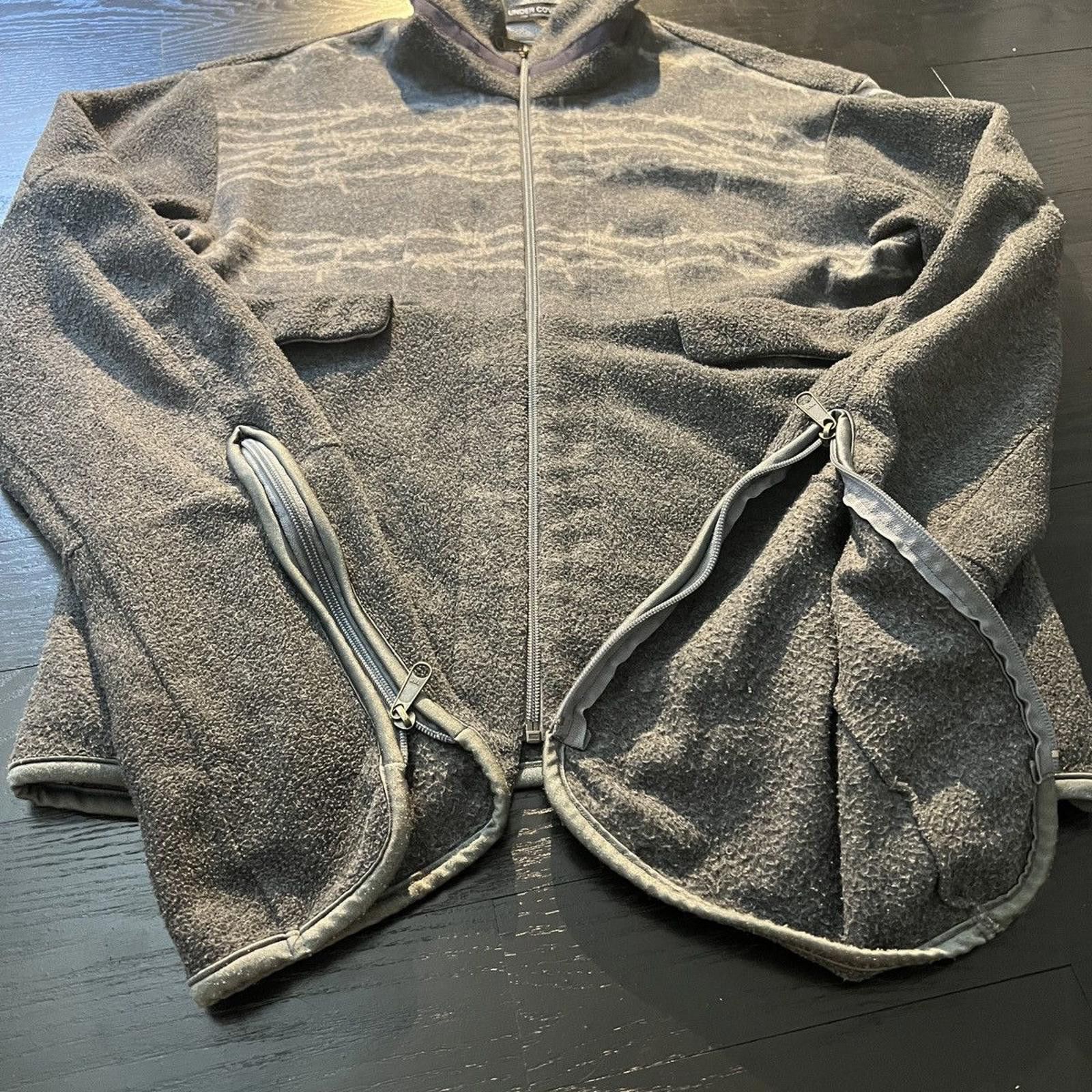 Undercover AW 1996 Undercover Grey Barbed Wire Fleece Jacket Size US L / EU 52-54 / 3 - 8 Thumbnail