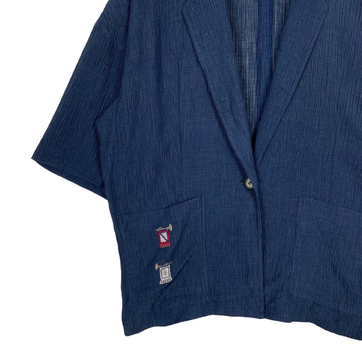Japanese Brand SONIA GILLES Pleated Single Button Jacket #1094-C50 Size XL / US 12-14 / IT 48-50 - 3 Thumbnail