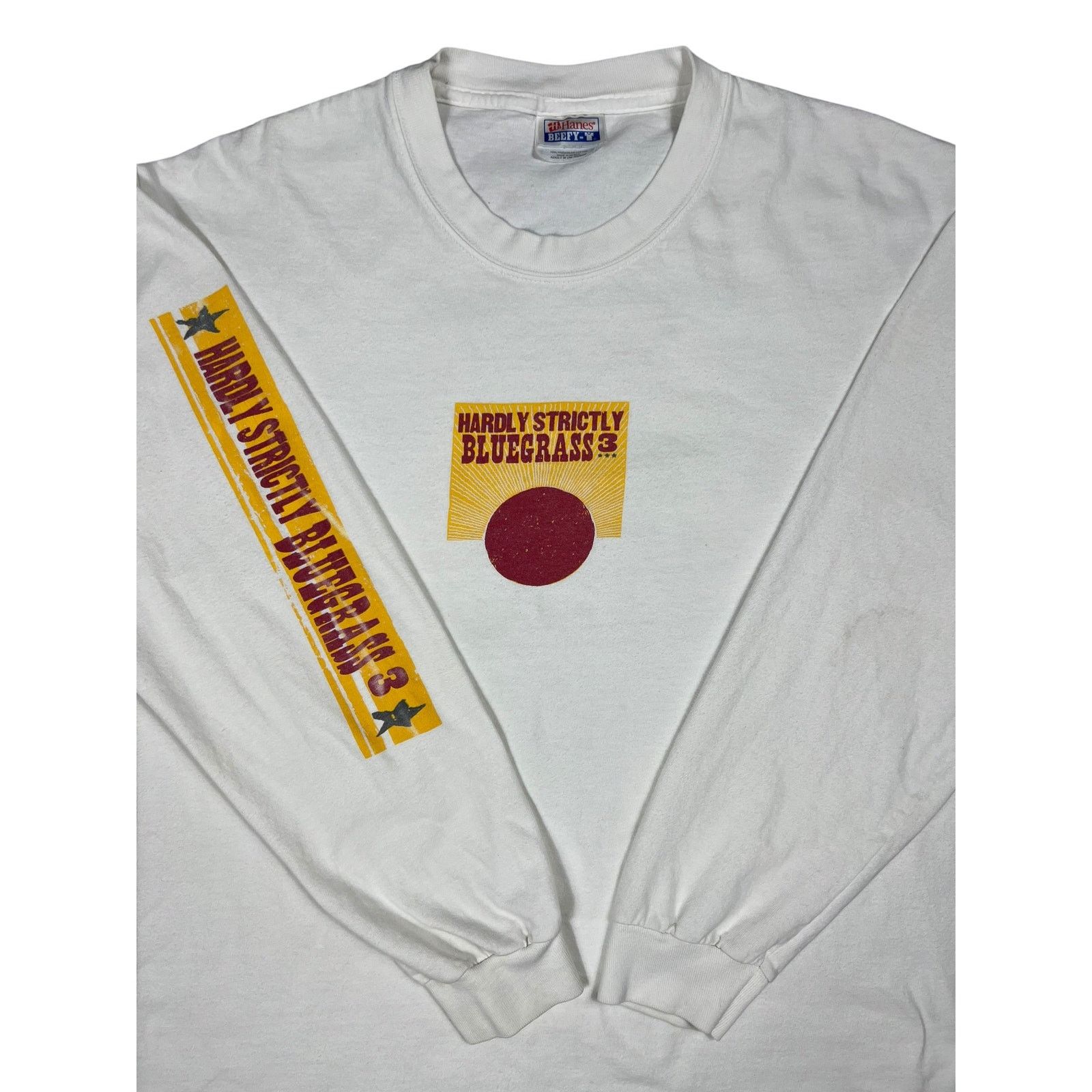 Band Tees × Hanes × Vintage 2004 Hardly Strictly Blue Grass long sleeve print band Size US M / EU 48-50 / 2 - 2 Thumbnail