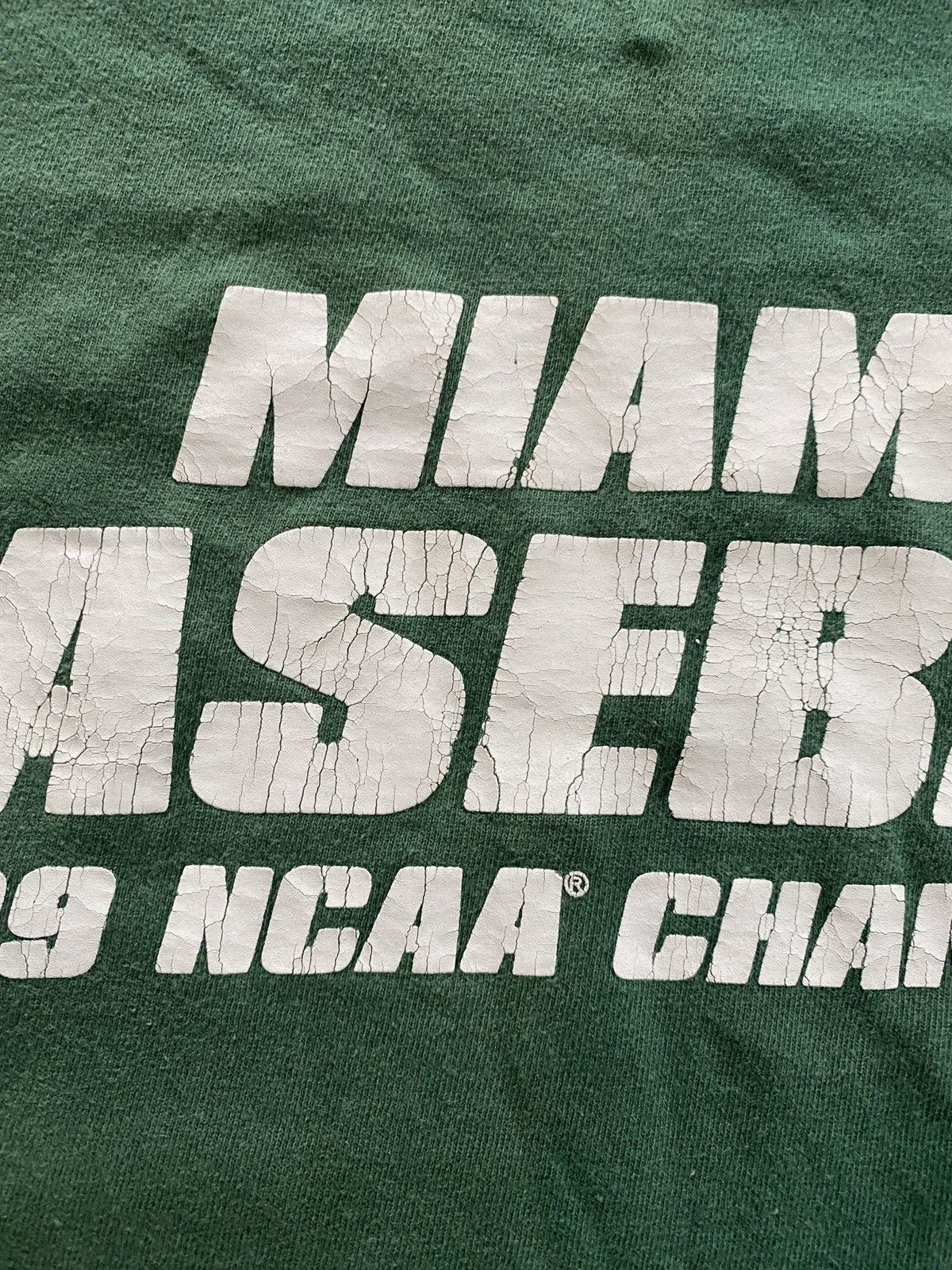 NCAA Vintage ‘99 Miami Hurricanes Baseball NCAA Champs Green Tee Size US XXL / EU 58 / 5 - 4 Thumbnail