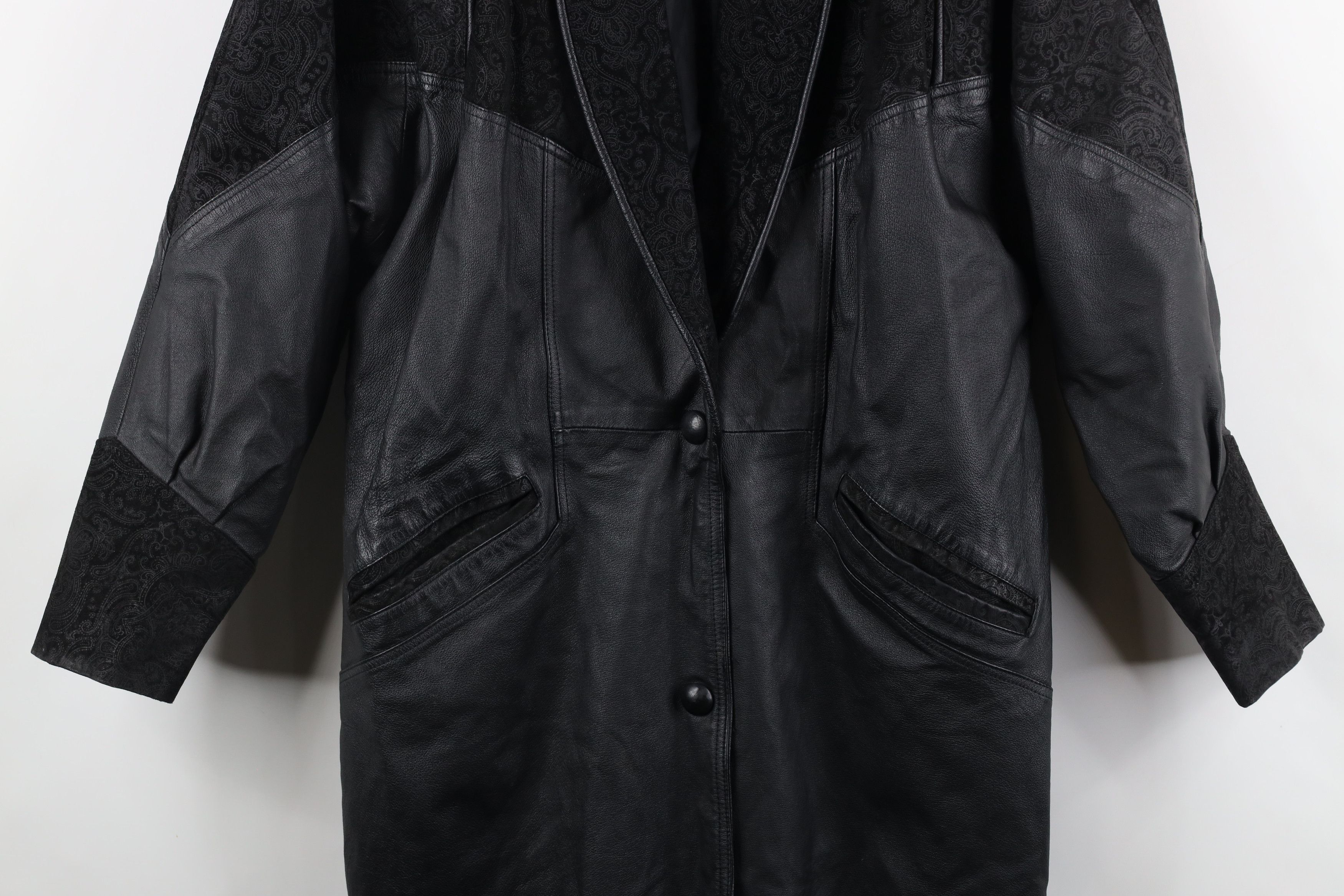 Vintage Vintage 90s Streetwear Goth Leather Full Length Jacket Size L / US 10 / IT 46 - 3 Thumbnail