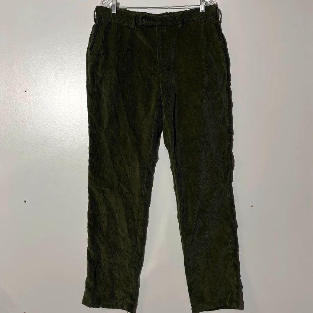 Peter Millar Peter Millar NANOLUXE Green Corduroy Chino Pants Men 36x32 Casual Regular Size Green Chino Mens 90s? Size US 36 / EU 52 - 2 Thumbnail