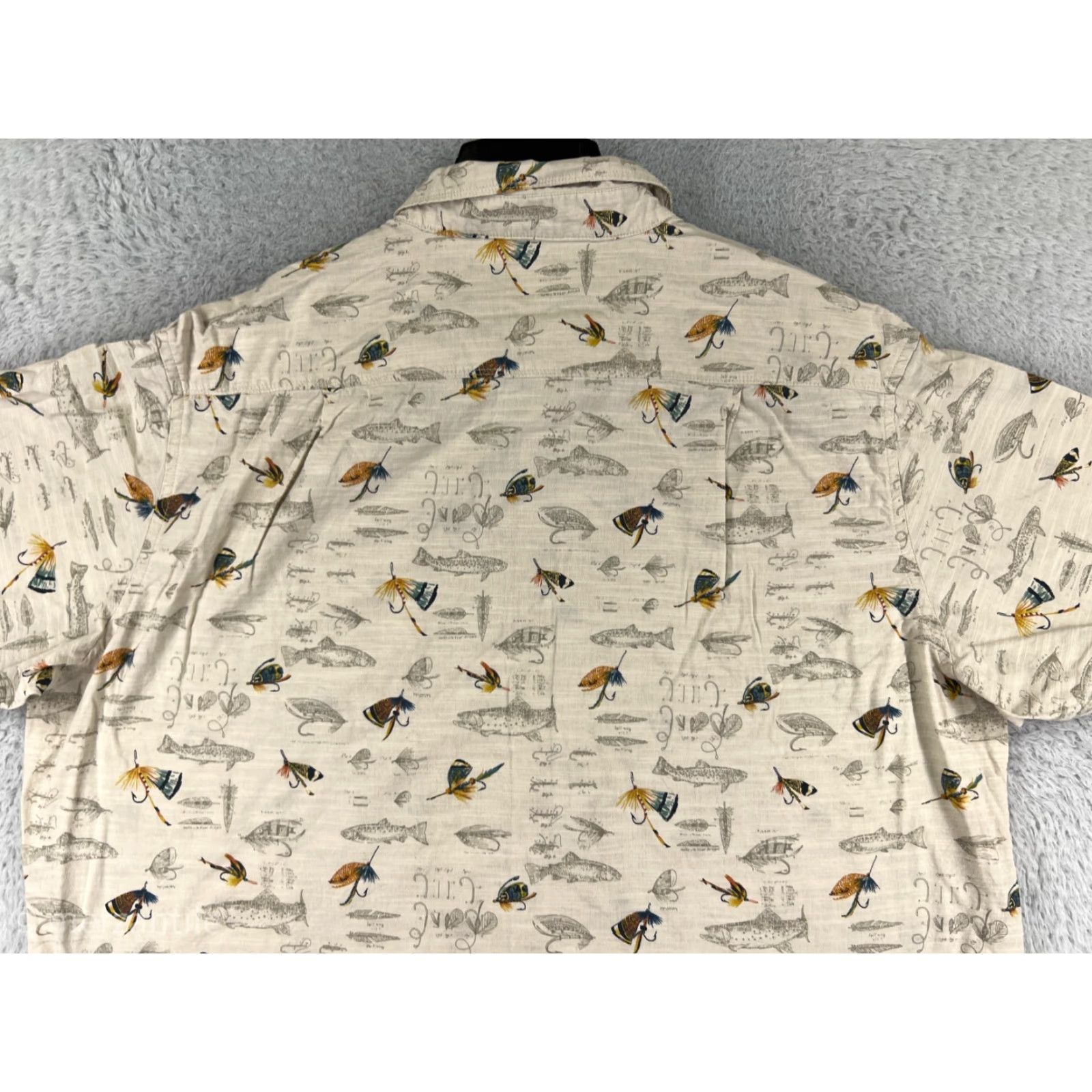 Gloverall RedHead Shirt Mens 2XL Beige Fishing Fly All Over Print Angler 100% Cotton Shirt Men's Beige Fishing Angler 100% Cotton 2XL RedHead Size US XXL / EU 58 / 5 - 7 Thumbnail