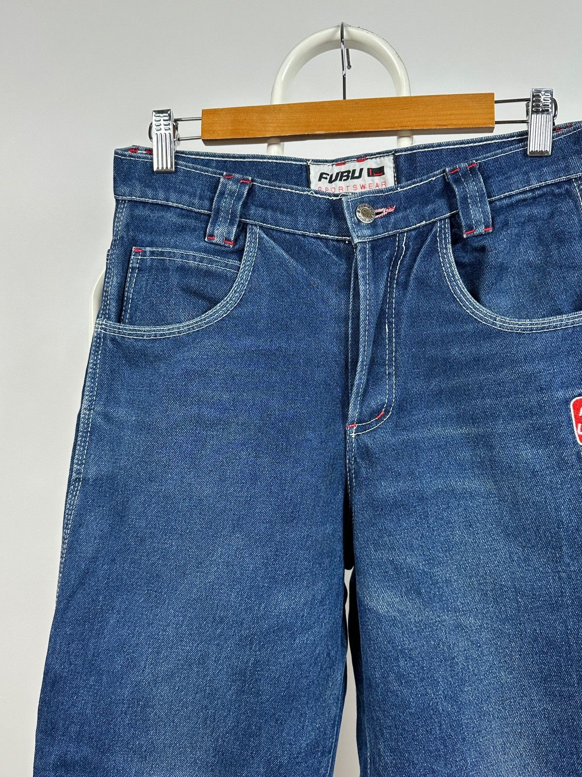 Fubu Vintage Fubu Sports Cargo Baggy Denim Pants Rap Style Size US 28 / EU 44 - 5 Thumbnail