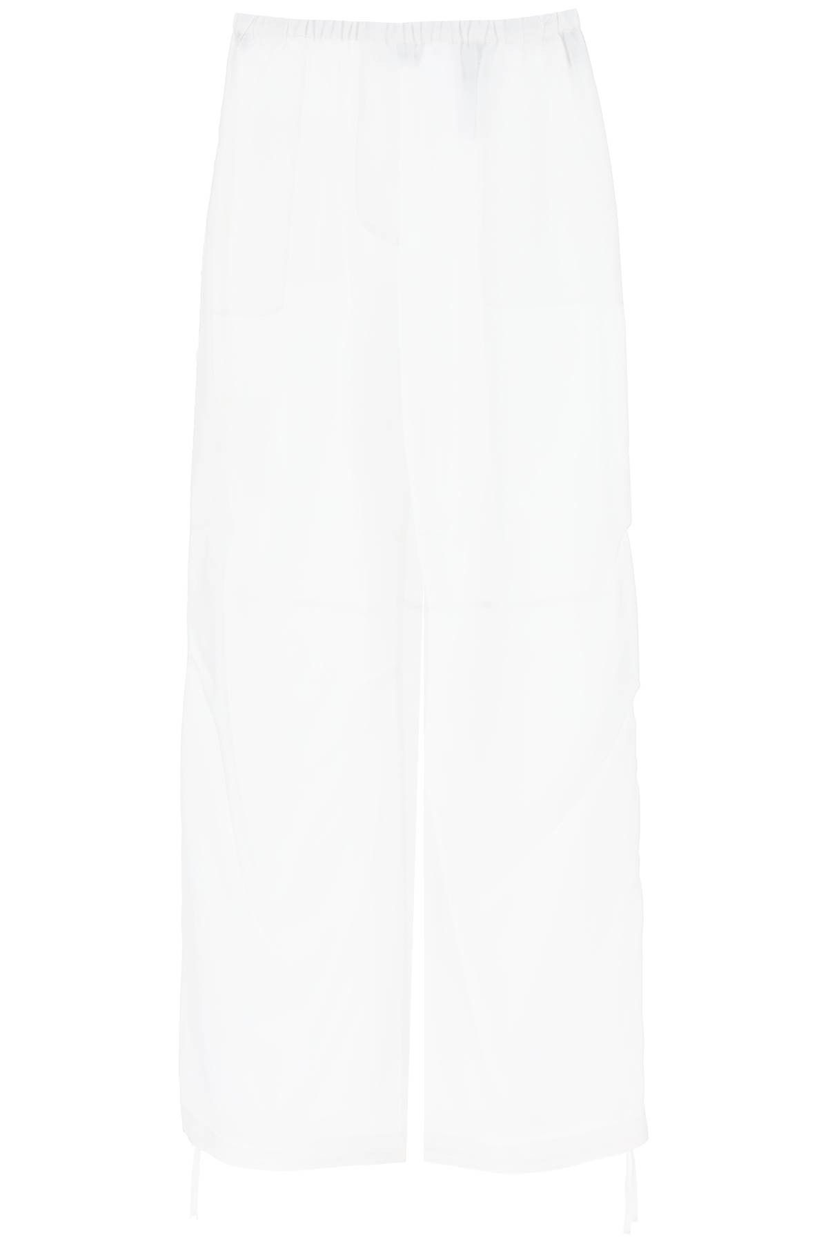 image of Salvatore Ferragamo Ferragamo Baggy Pants In Organza in Optic White, Women's (Size 26)