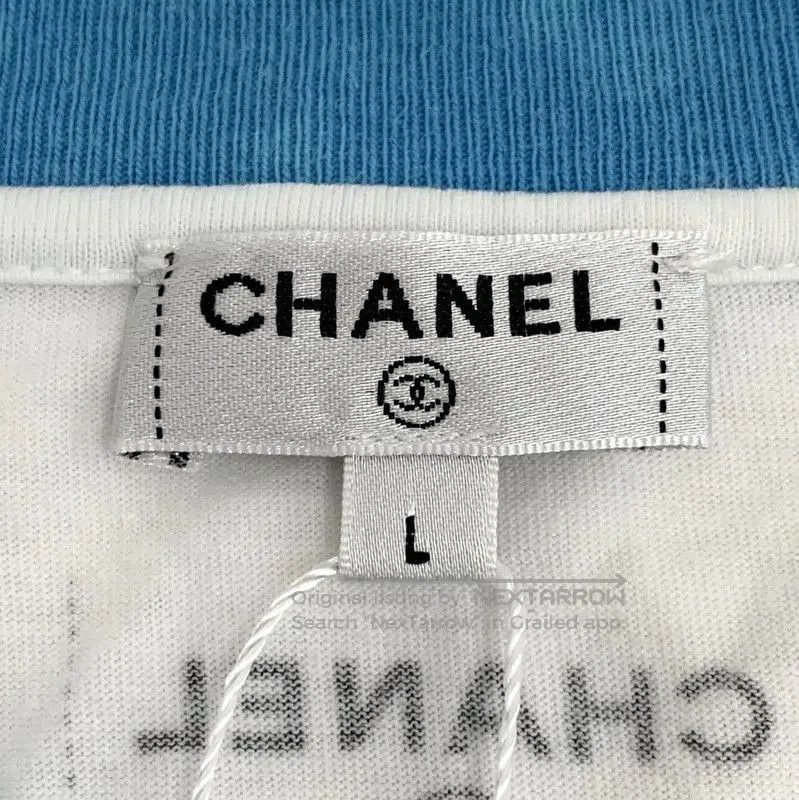 Chanel Chanel White Cotton Women's T-shirt with Graphic Print . Size L / US 10 / IT 46 - 4 Thumbnail