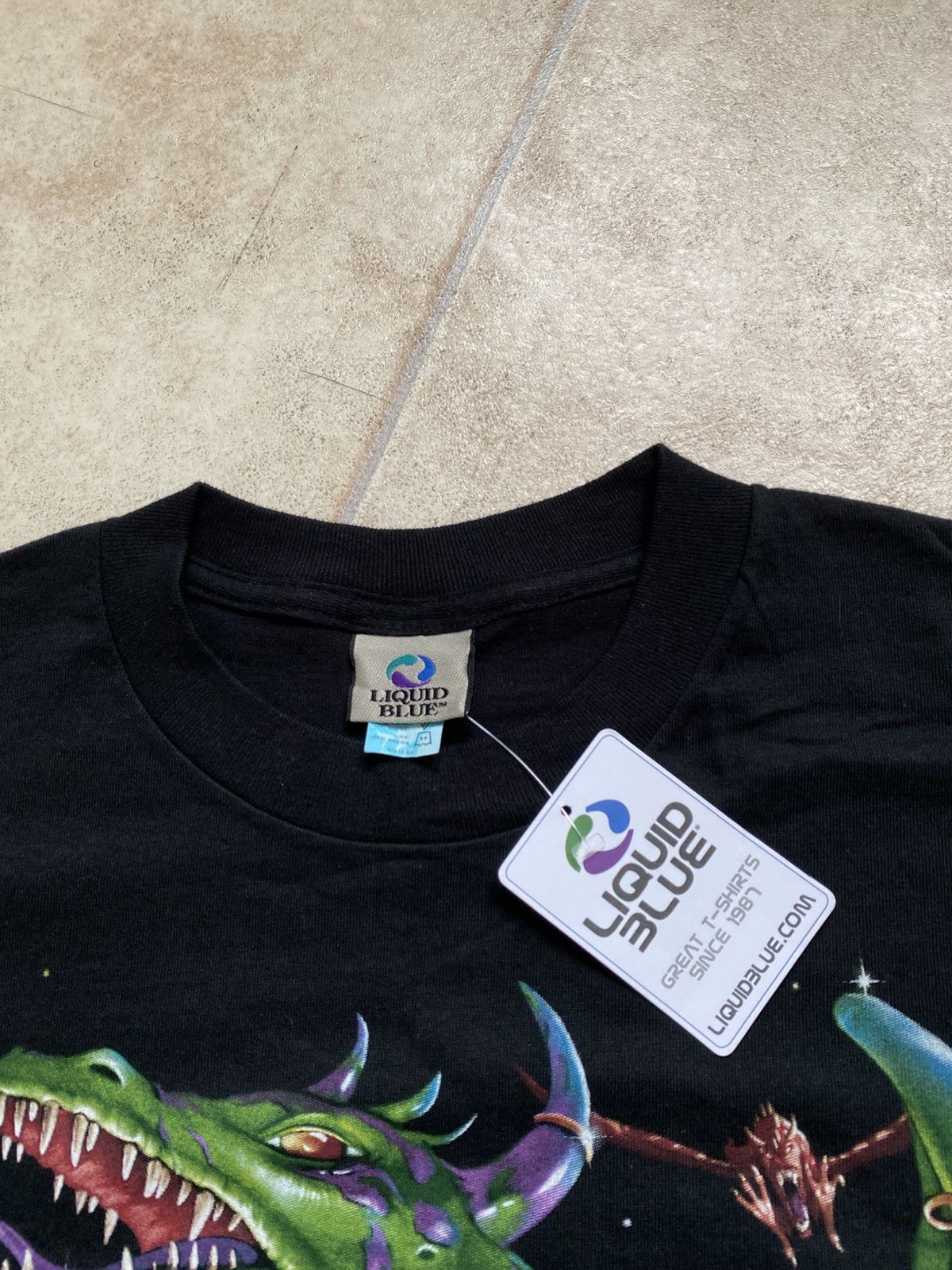 Japanese Brand × Liquid Blue × Vintage Liquid Blue Rare 90s tee Green Dragon 2side Print Size US L / EU 52-54 / 3 - 6 Thumbnail