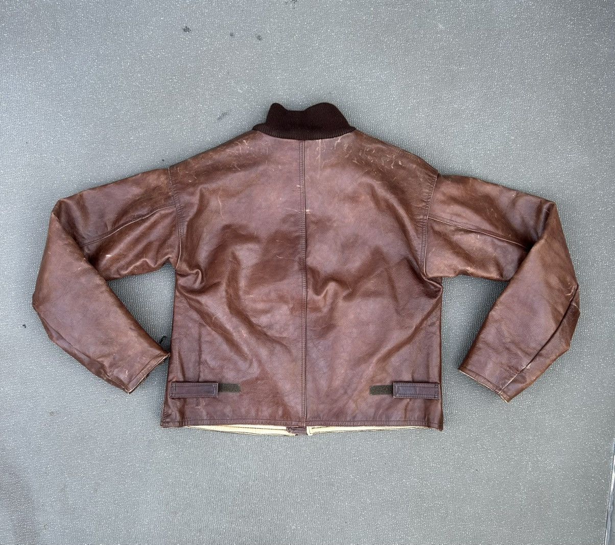 Emporio Armani Emporio Armani 80s Leather military jacket navy tanker Size US M / EU 48-50 / 2 - 3 Thumbnail