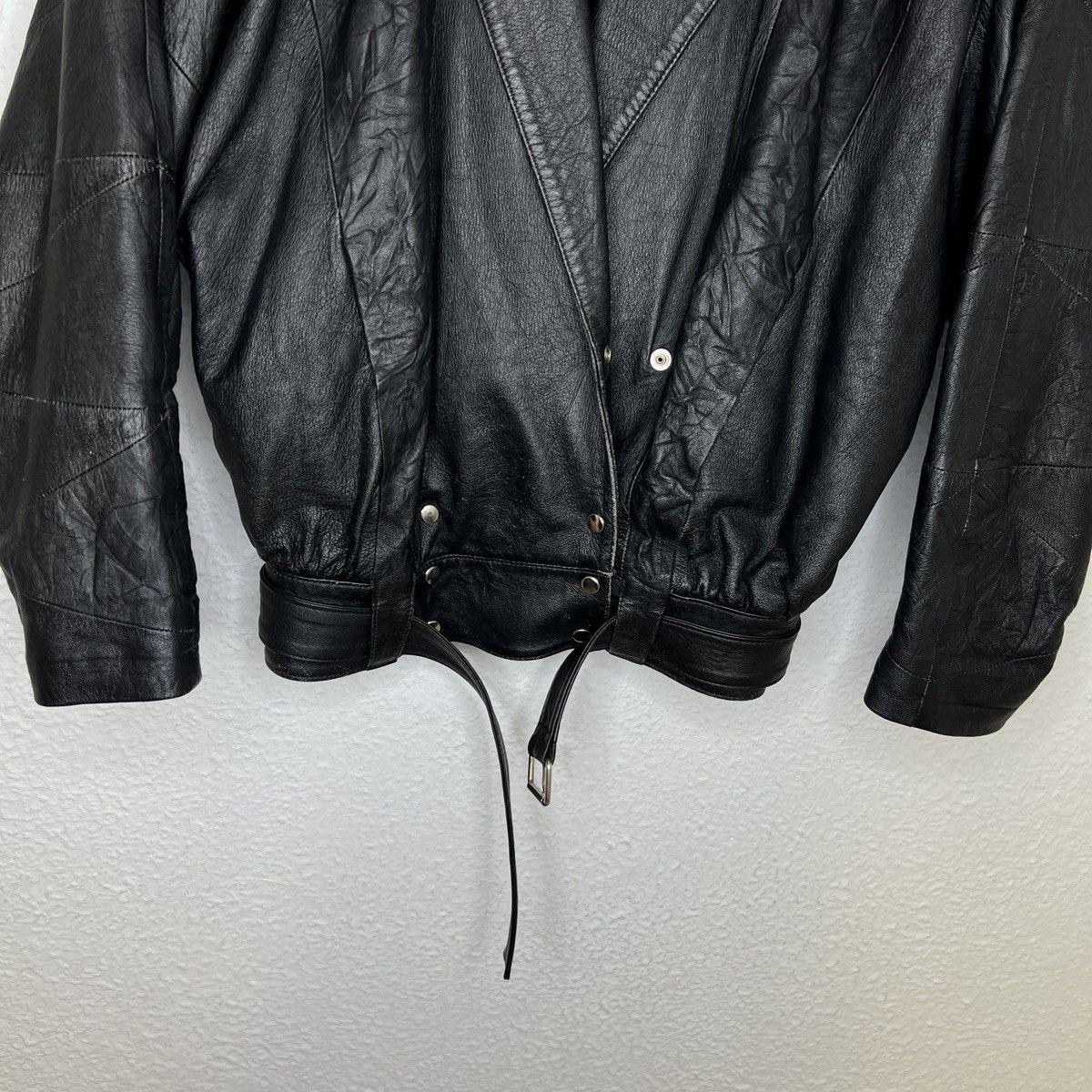 Vera Pelle × Vintage Vintage Leather Jacket Biker Ramones Black Genuine Trucker Size US M / EU 48-50 / 2 - 5 Thumbnail