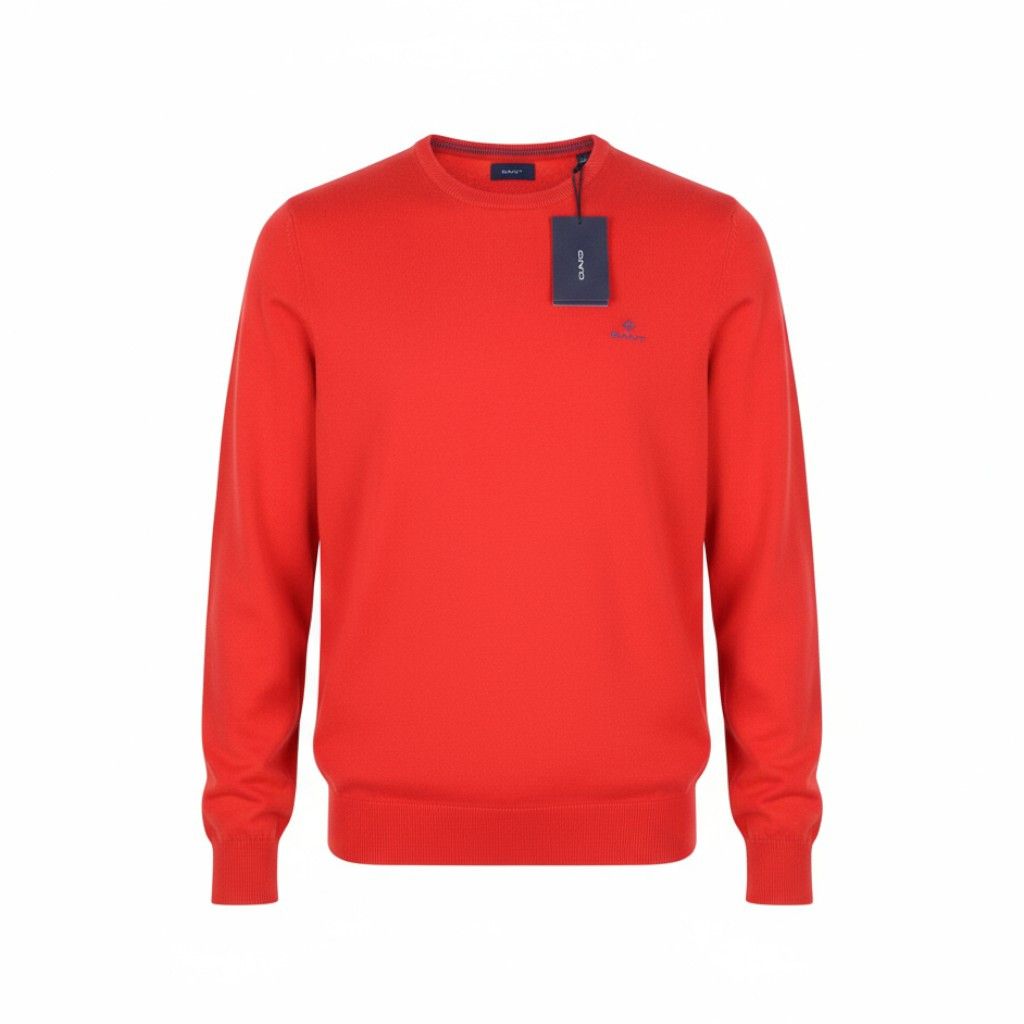Gant STRETCH COTTON C-NECK L Lava Red Tight Knit Jumper 87242 Size US L / EU 52-54 / 3 - 1 Thumbnail