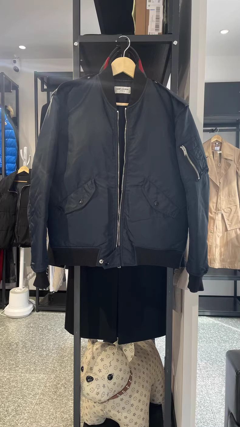 Yves Saint Laurent Saint Laurent Black Flight Bomber Jacket Size 50 Size US M / EU 48-50 / 2 - 1 Thumbnail