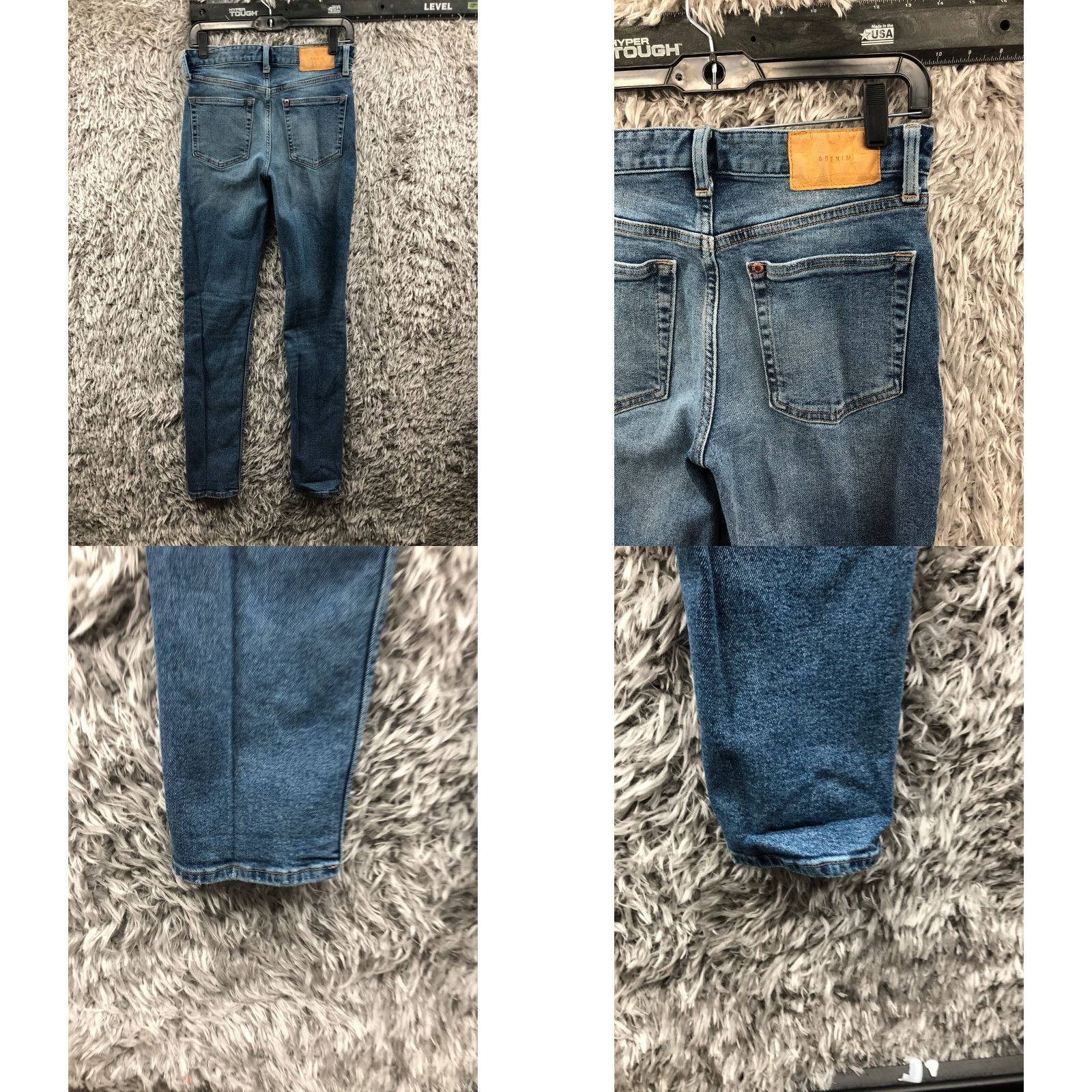H&M H&M Skinny Jeans Size 28 Womens Mid Rise Dark Wash Blue Denim Accented Jeans 5-Pocket Belt Loops Zipper Button Logo Size 28" / US 6 / IT 42 - 8 Thumbnail